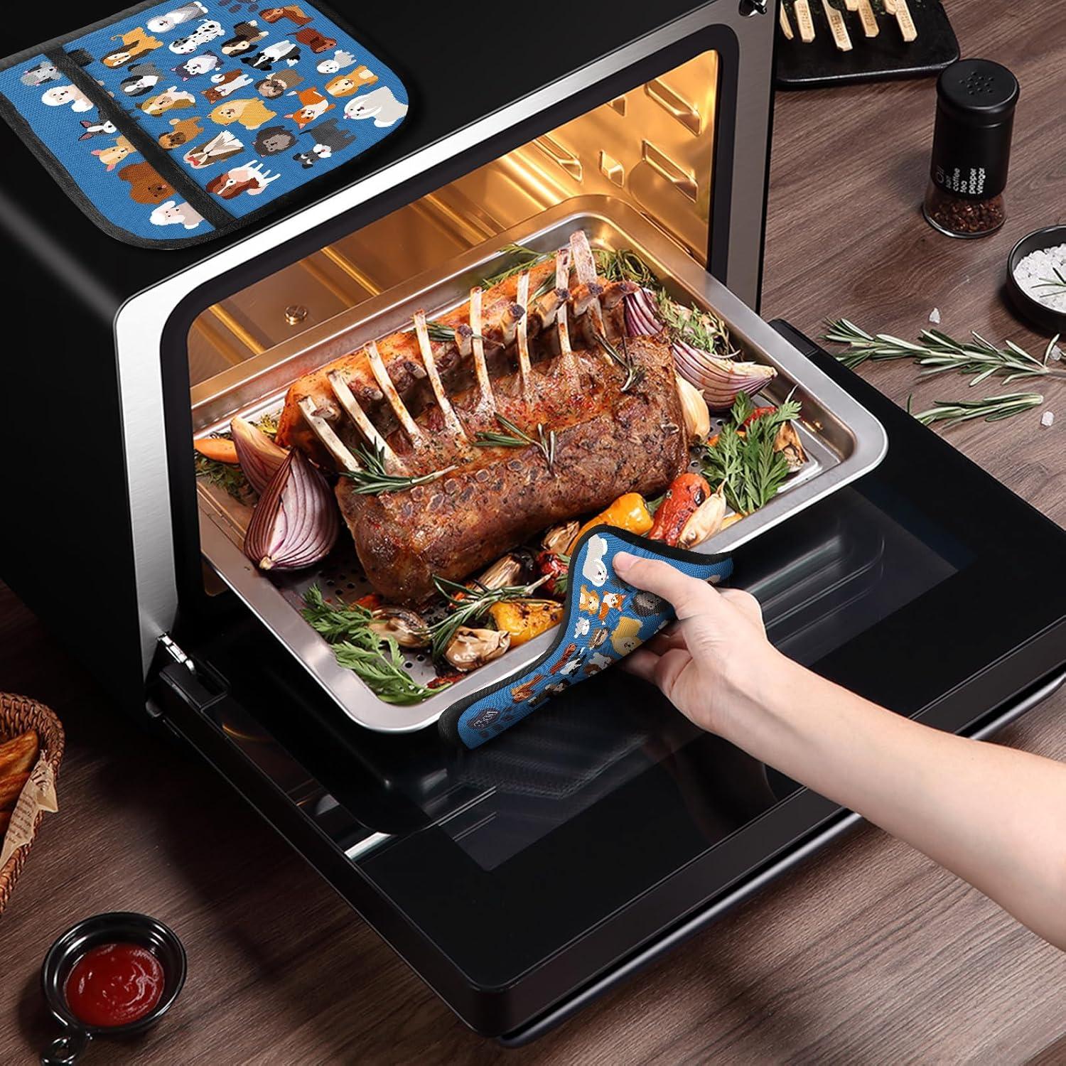 Agarraderas de Cocina JYCardPKT 20.5x20.5cm 2 Paquetes Cachorros