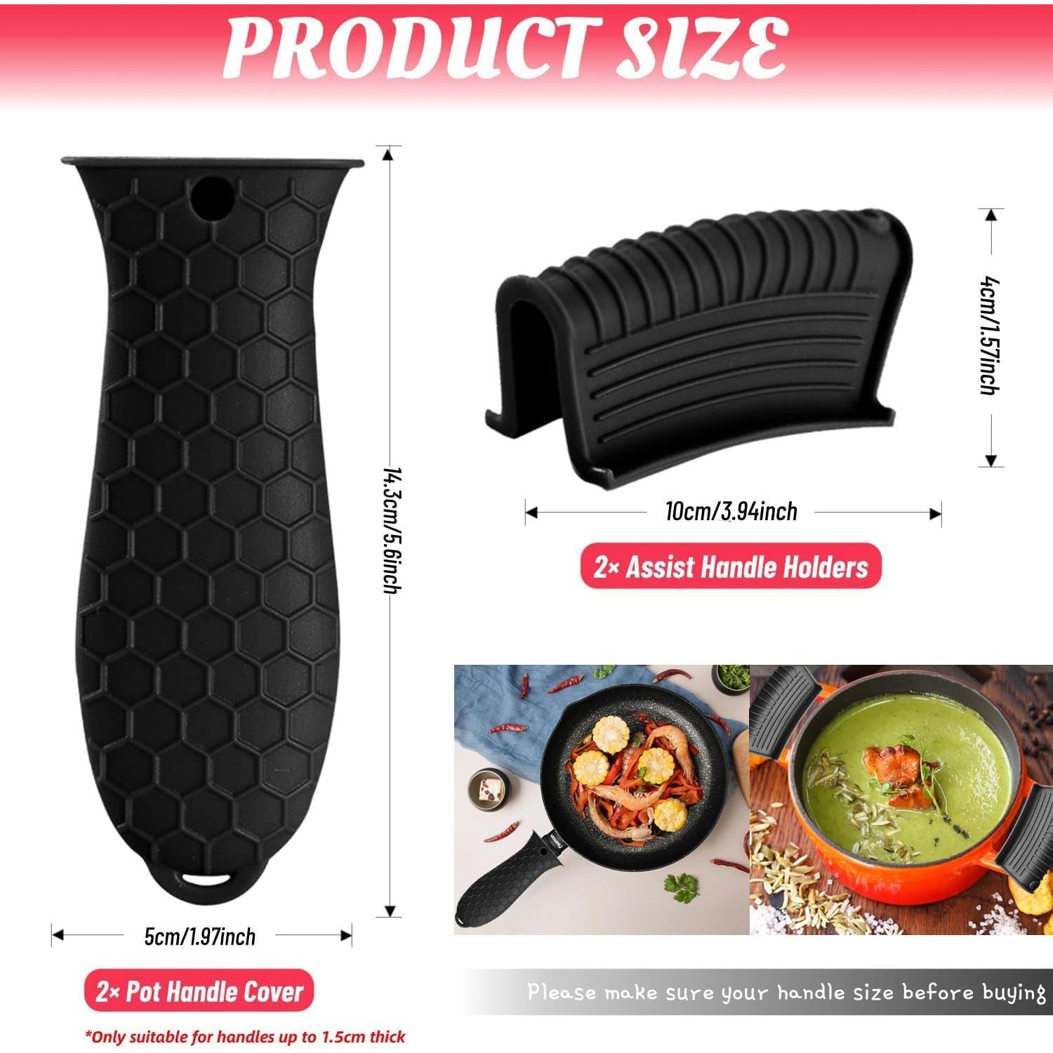 Paquete de 4 fundas de silicona Dazzhues para mangos de sartenes