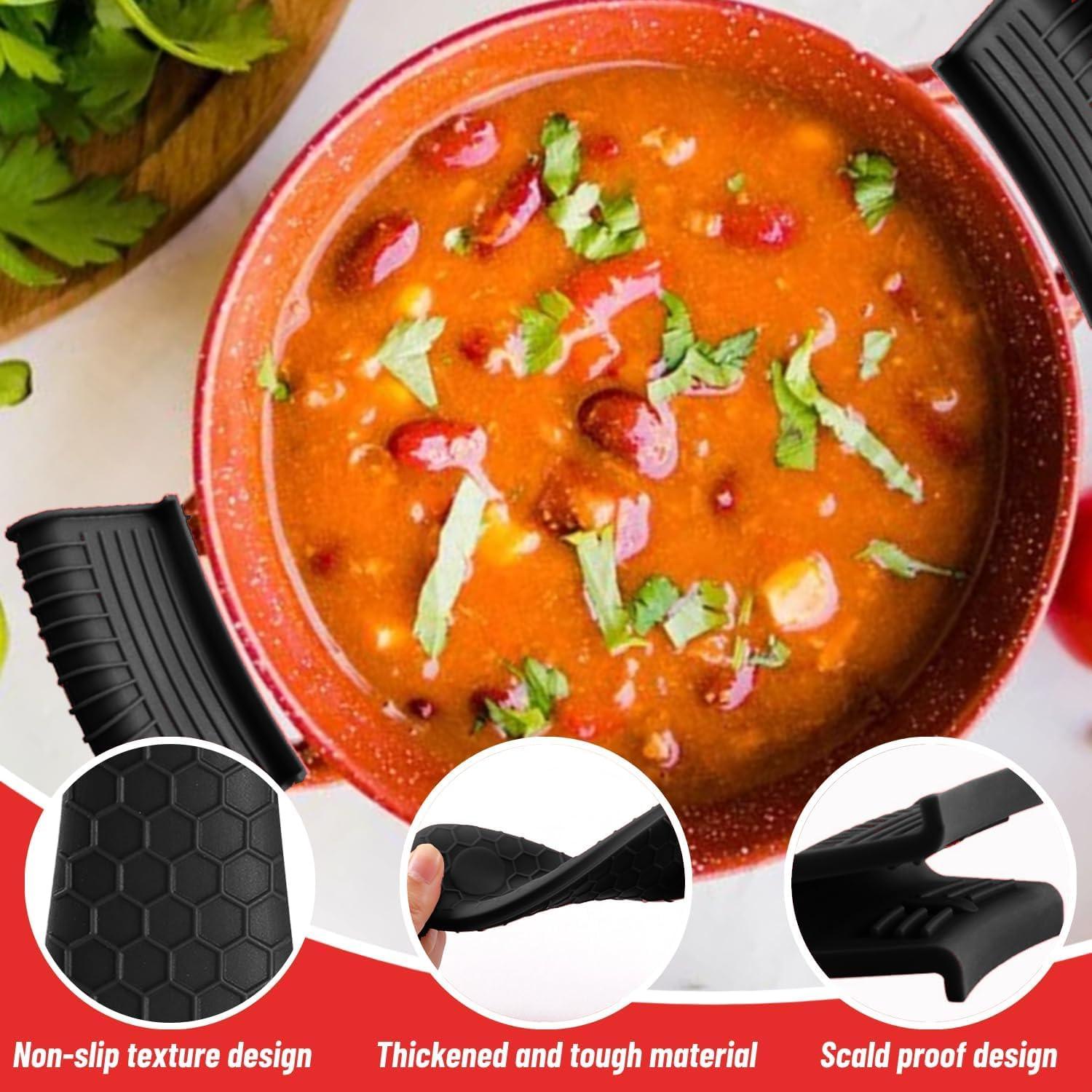 Paquete de 4 fundas de silicona Dazzhues para mangos de sartenes