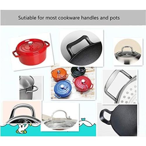 Soporte de Mango de Sartén de Silicona AISIBO 3 Piezas Azul