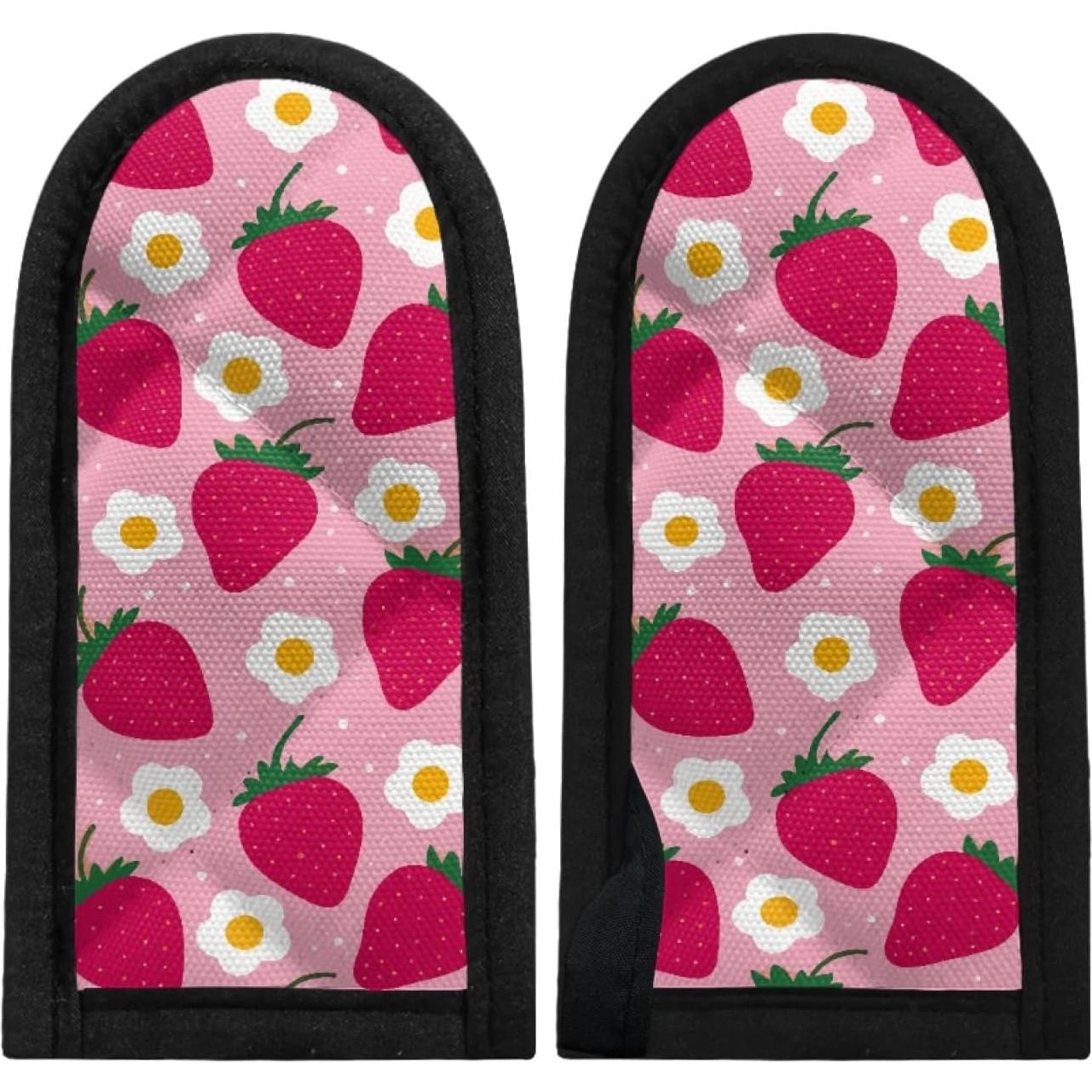Conjunto 2 Fundas de Mango Floral de Fresa Coldinair - Resistente al Calor