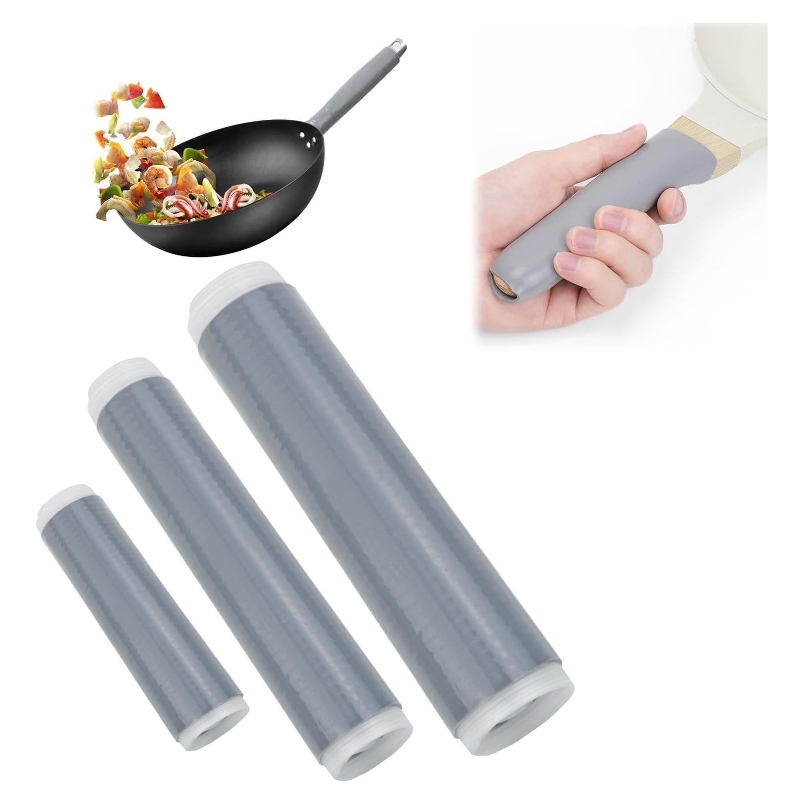 Cubierta de Silicona para Mango de Olla zxbaers 3 Piezas Grizzly