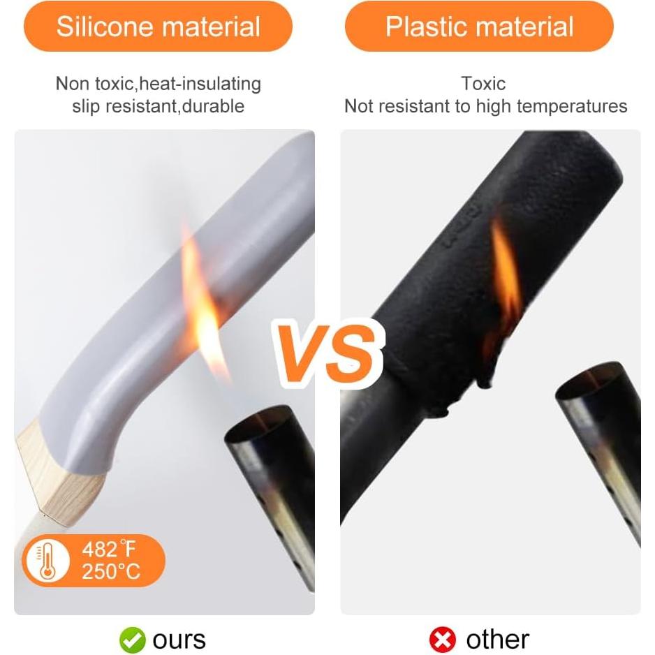 Cubierta de Silicona para Mango de Olla zxbaers 3 Piezas Grizzly