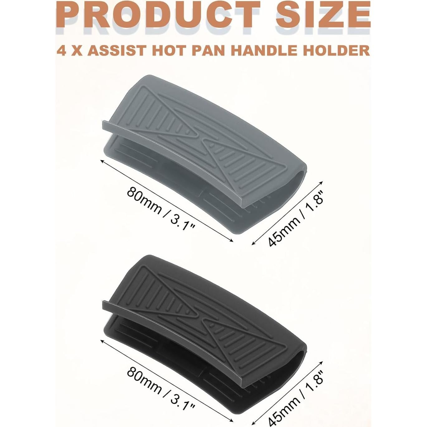 Funda de Mango de Sartén de Silicona uxcell - 4 Pcs Antideslizante