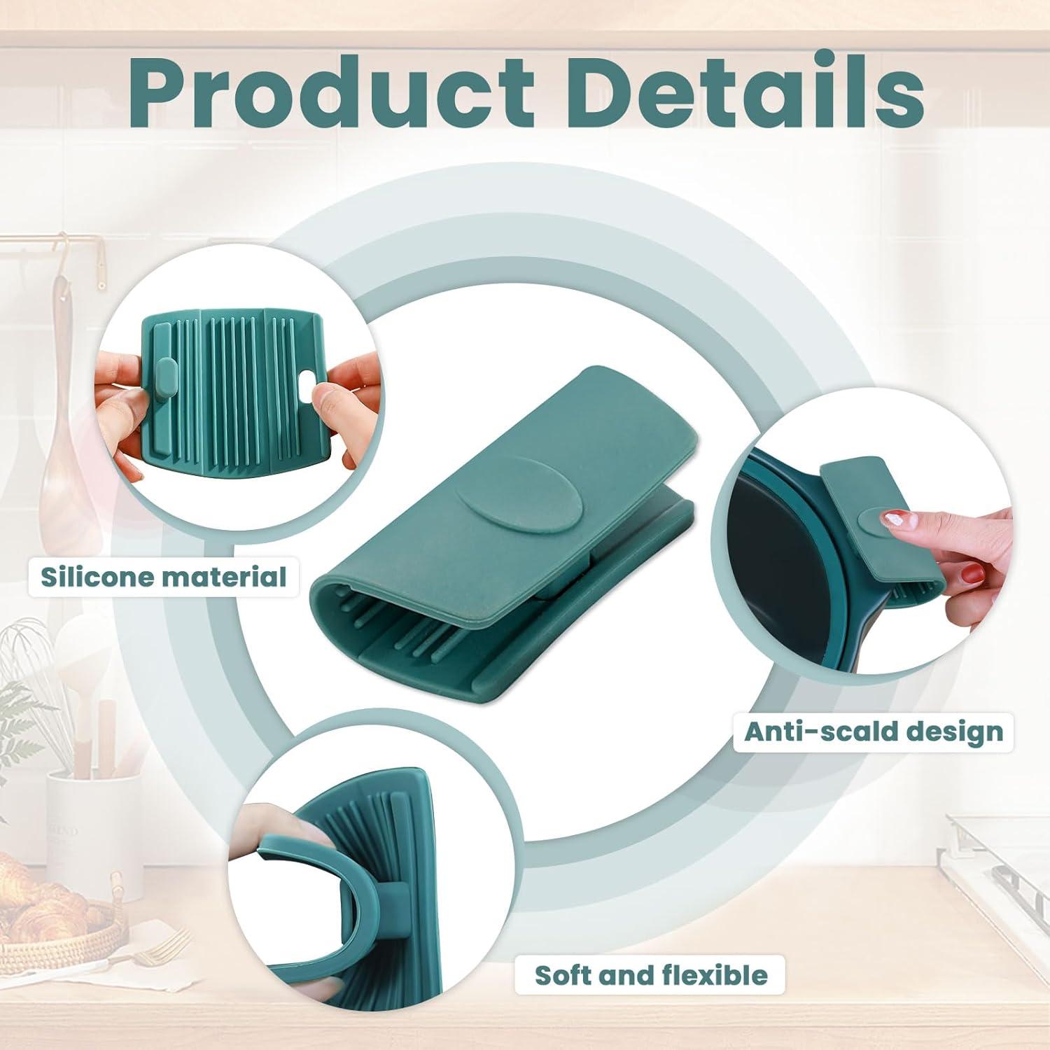 Agarraderas de Silicona BangBoom 6 Piezas Verde Antideslizante