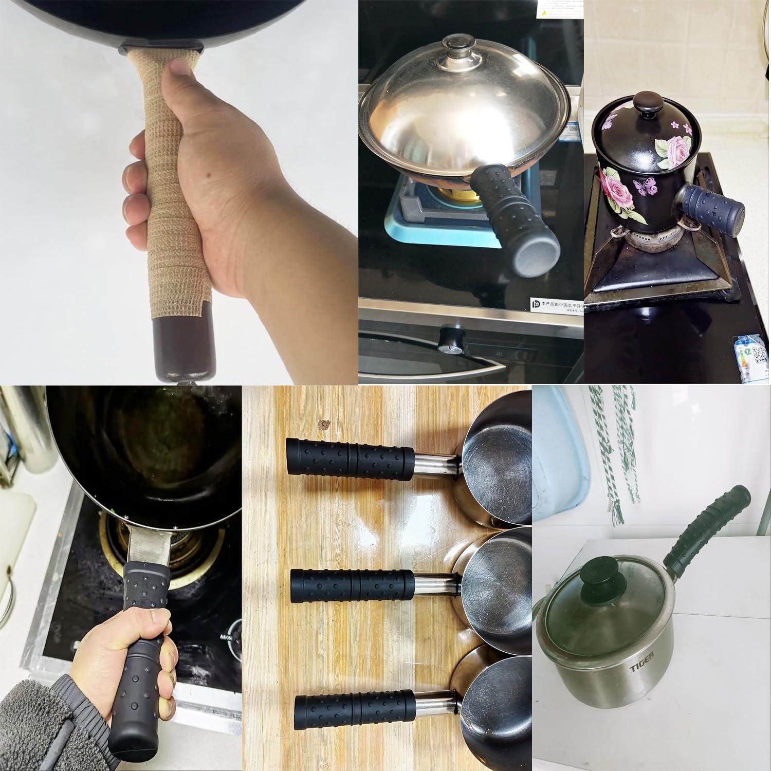 2 Piezas Manga de Silicona Aislante para Mango de Olla UtySty