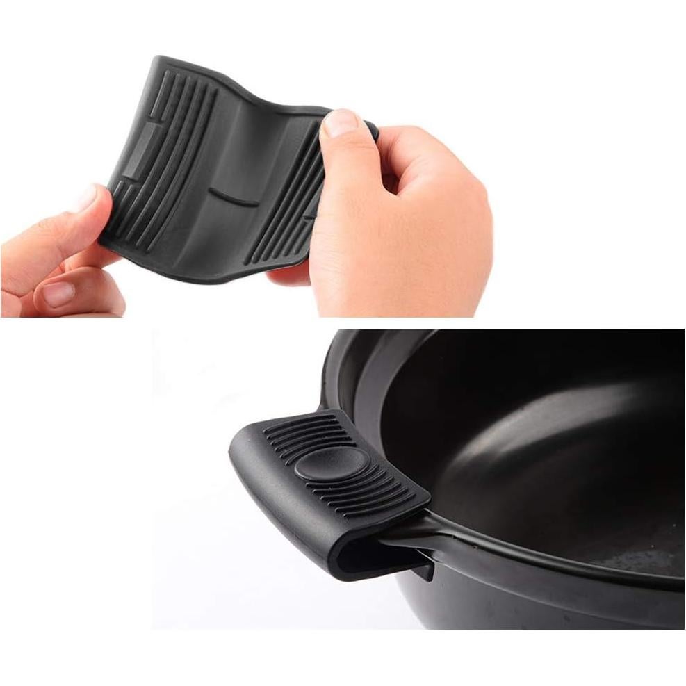 Funda de Mango de Silicona Antideslizante 6 Pcs Negro