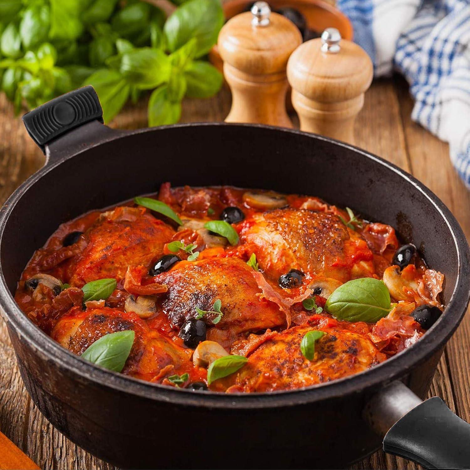 Funda de Mango de Silicona Antideslizante 6 Pcs Negro