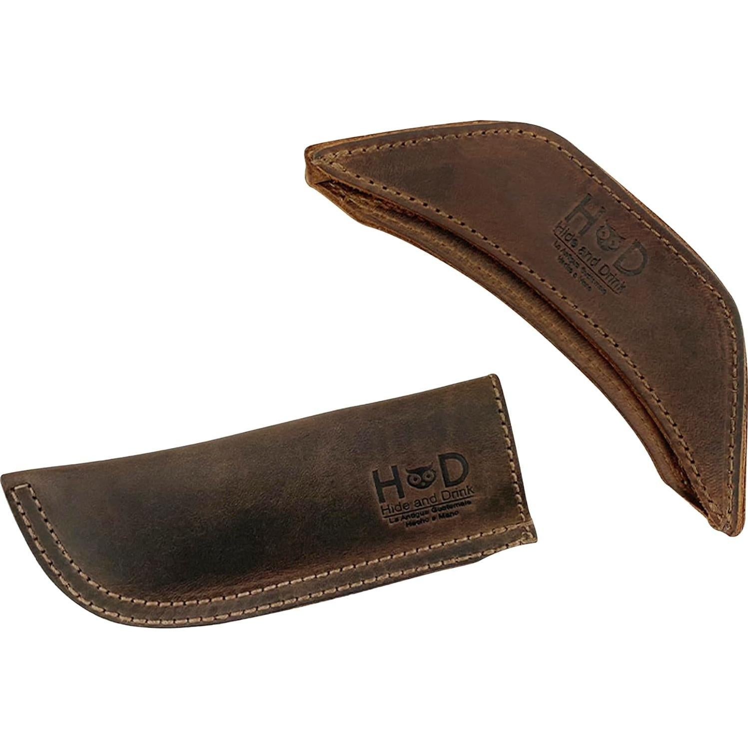 Soportes de Mango de Cuero Rústico Hide & Drink - Juego de 2