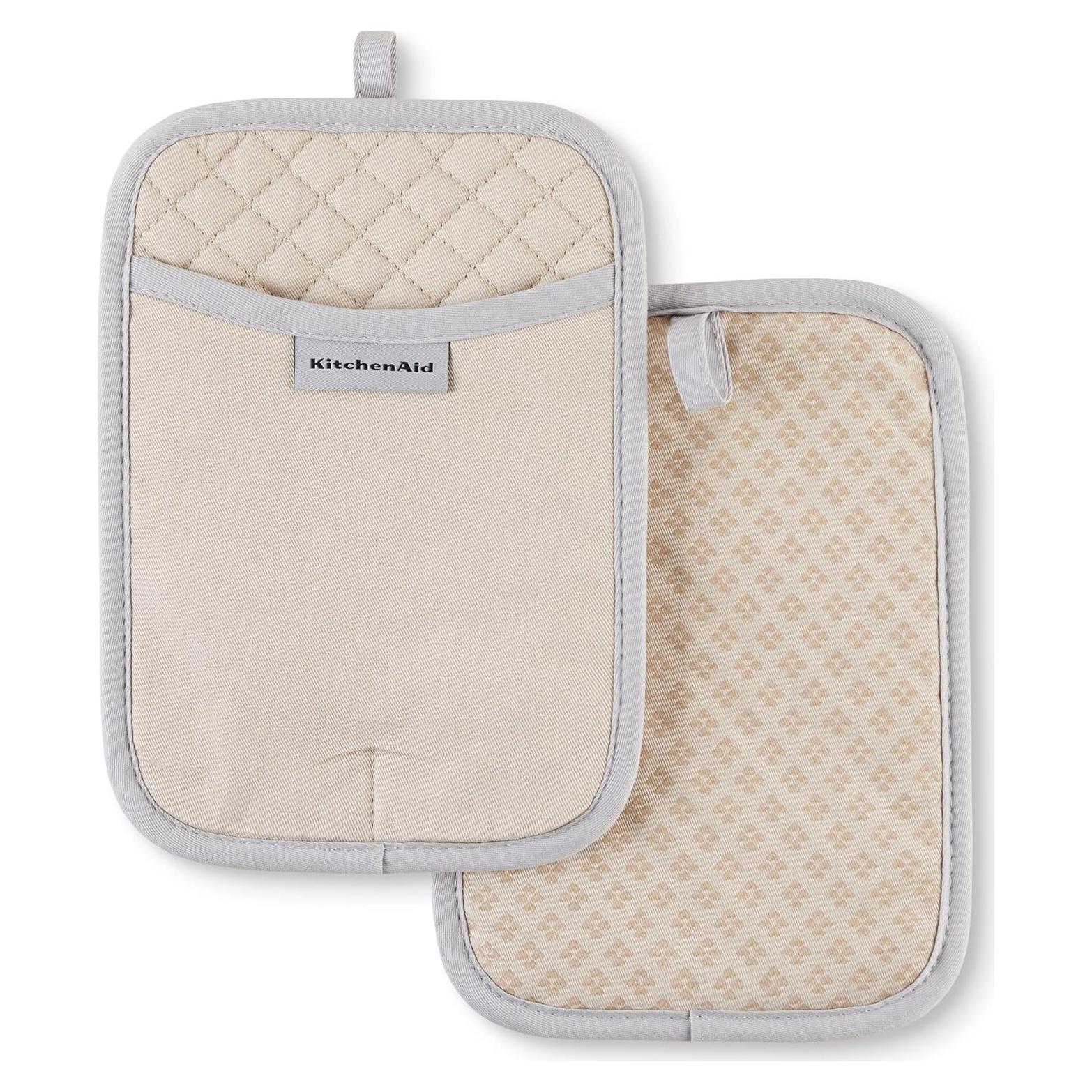 Juego de 2 agarraderas KitchenAid Asteroid Beige 17.78x25.4cm