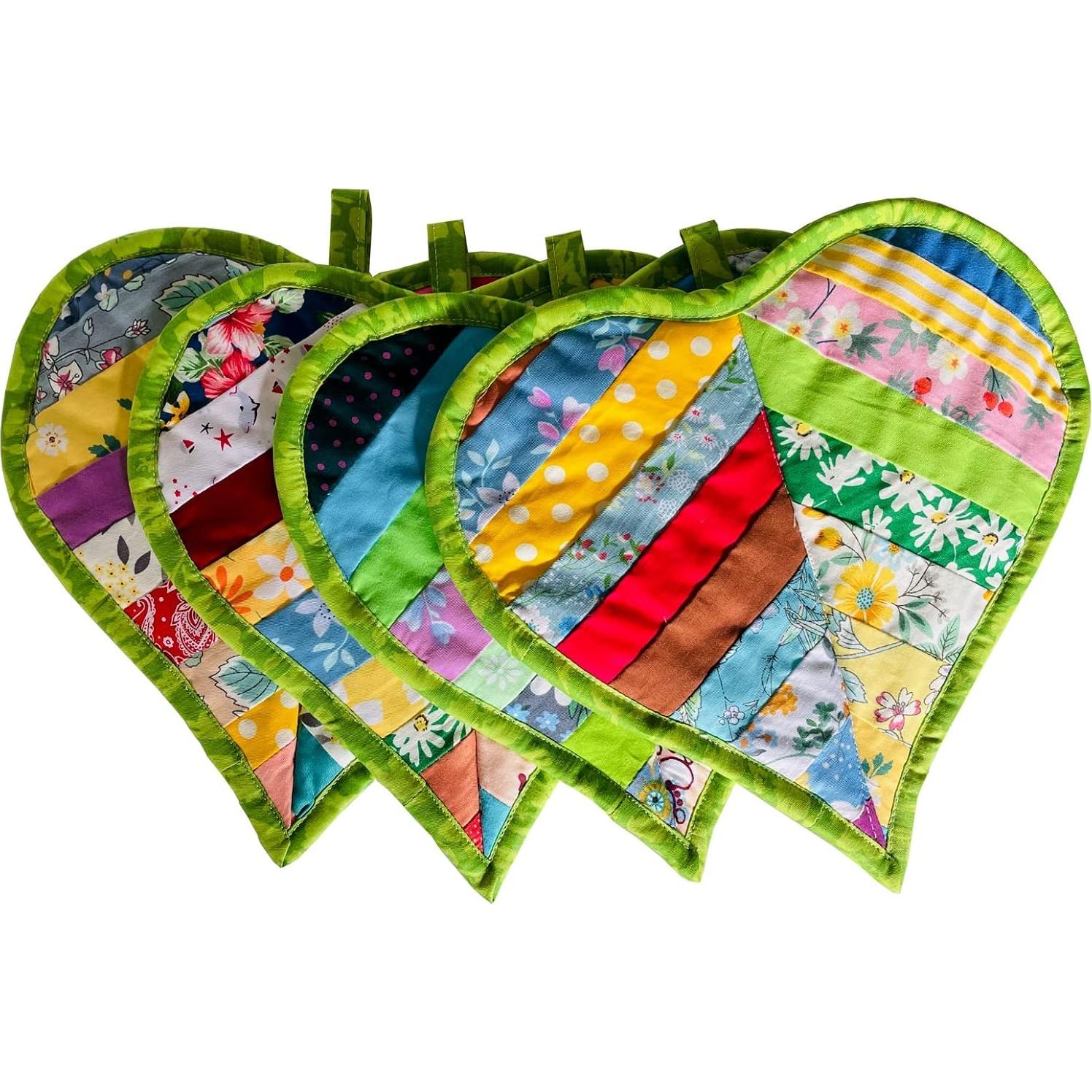 Agarraderas de Cocina 100% Algodón Corazones 2PCS 26.67x25.4cm