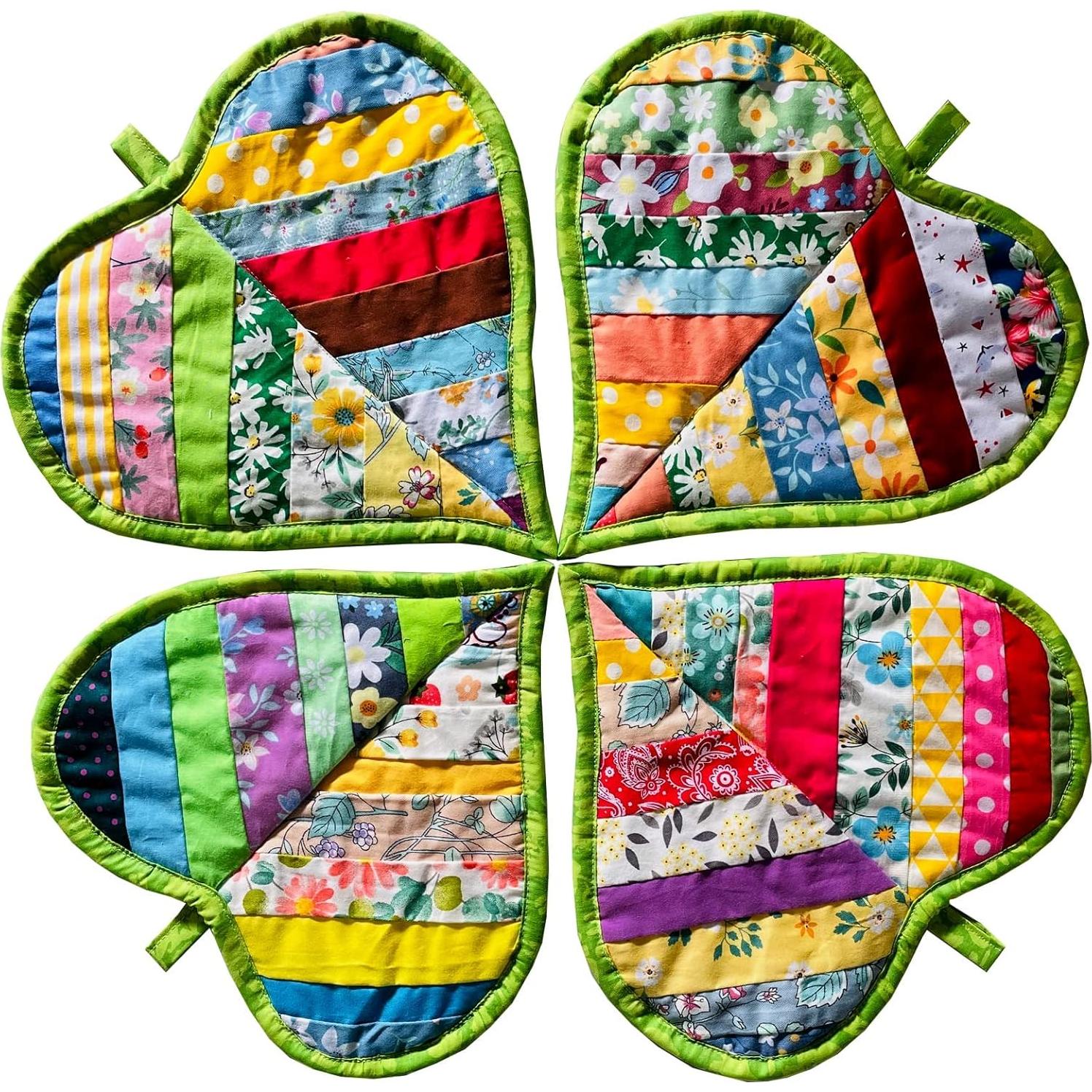 Agarraderas de Cocina 100% Algodón Corazones 2PCS 26.67x25.4cm