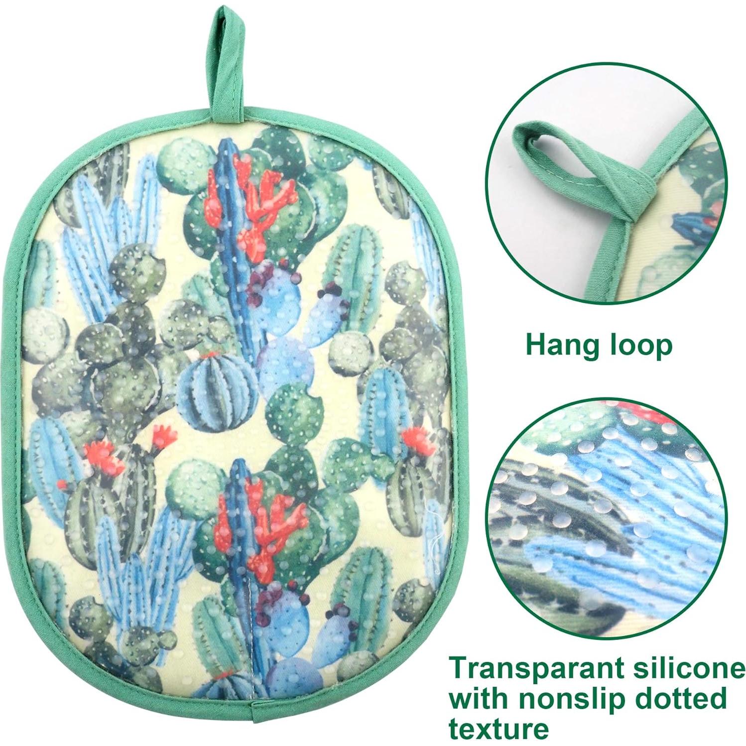 Juego de Agarraderas de Silicona RED LMLDETA 2 Piezas Cactus