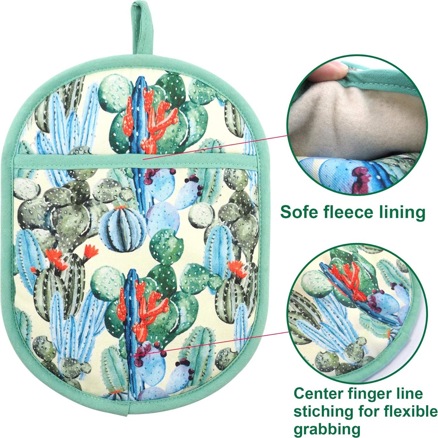 Juego de Agarraderas de Silicona RED LMLDETA 2 Piezas Cactus