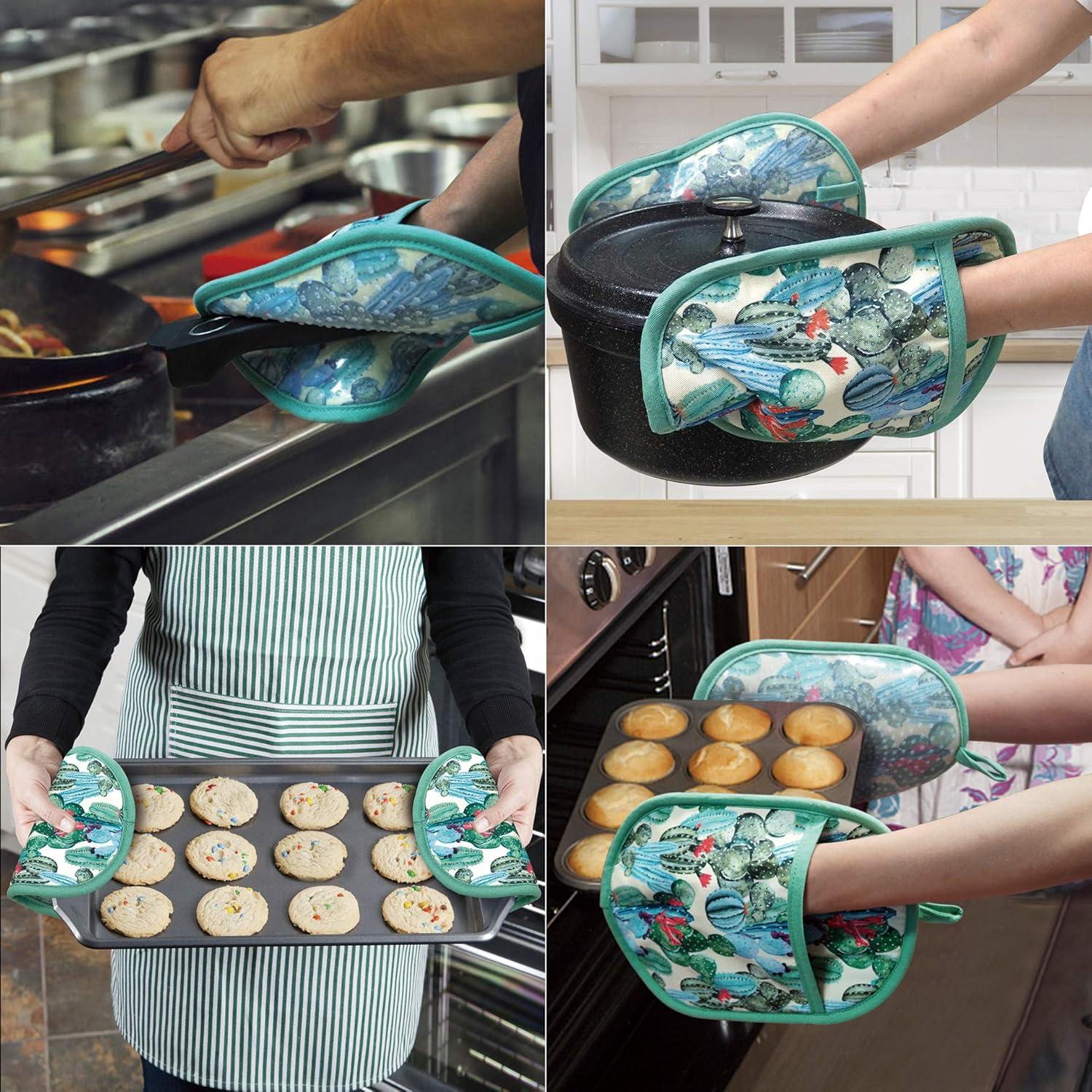 Juego de Agarraderas de Silicona RED LMLDETA 2 Piezas Cactus