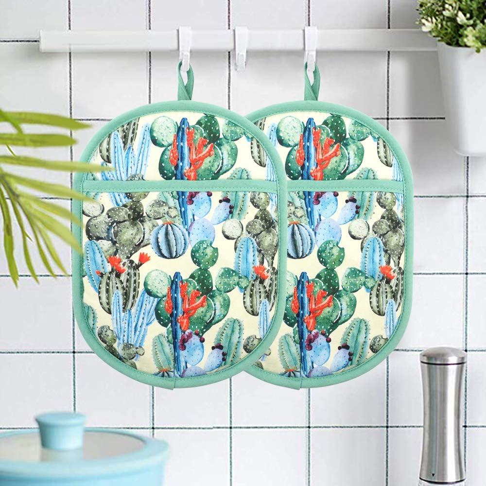 Juego de Agarraderas de Silicona RED LMLDETA 2 Piezas Cactus