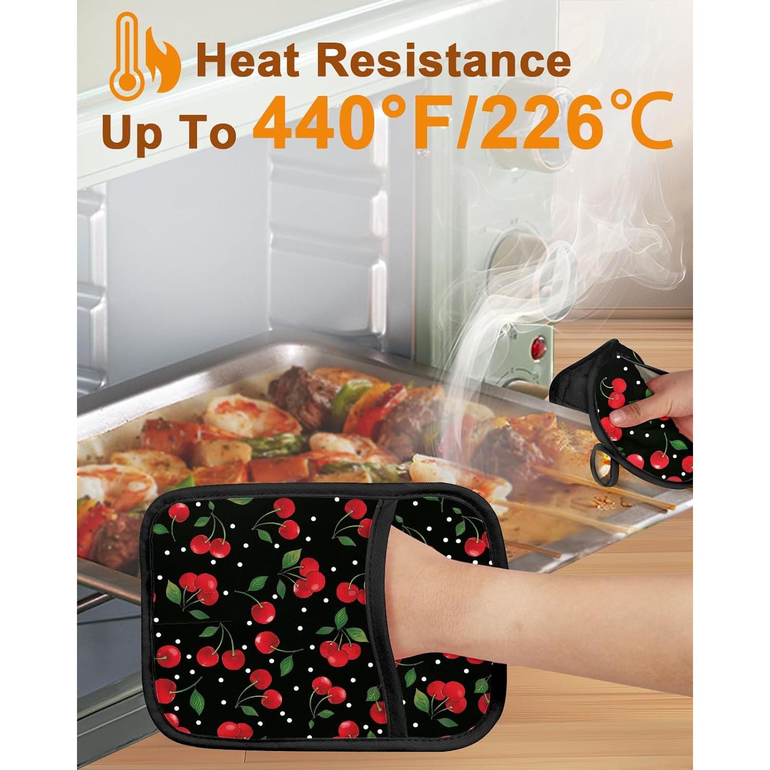 Soportes para Ollas Swooflia 100% Algodón Cereza 2 Piezas