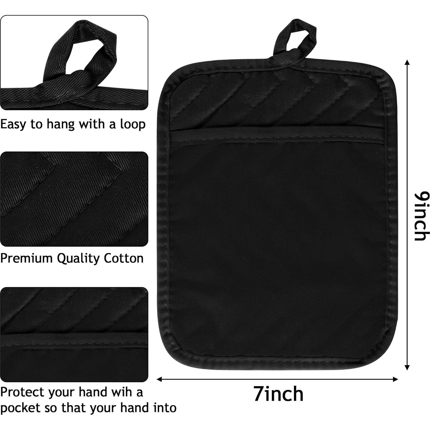 Soporte para Olla R CABALLO 6Pcs Algodón Negro 18x23cm