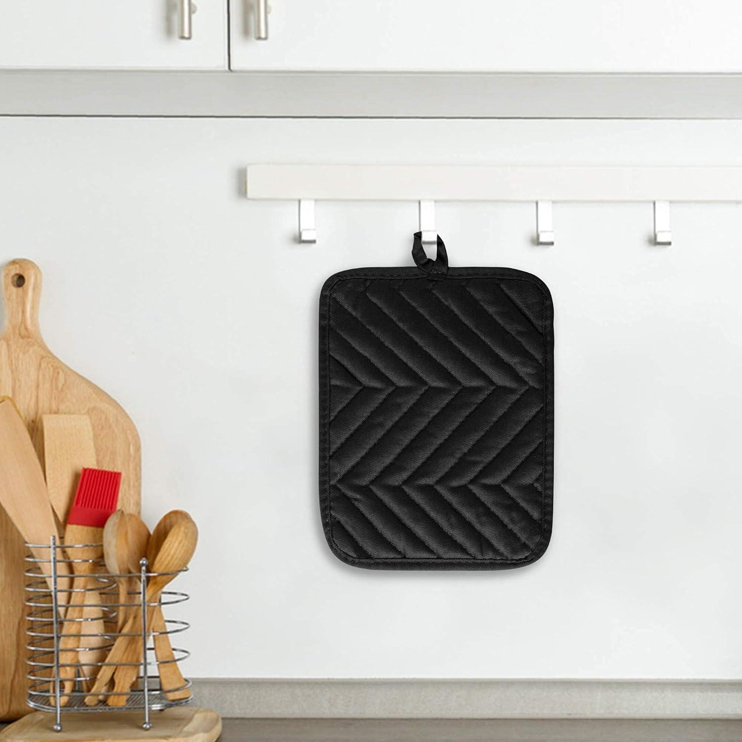 Soporte para Olla R CABALLO 6Pcs Algodón Negro 18x23cm