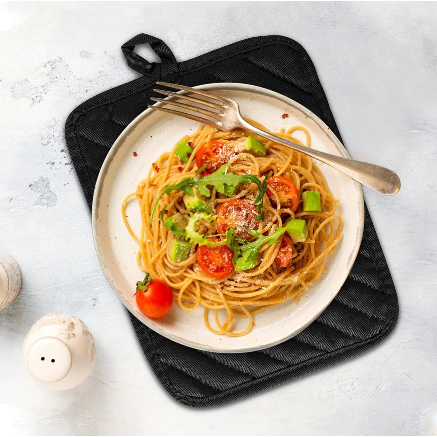 Soporte para Olla R CABALLO 6Pcs Algodón Negro 18x23cm