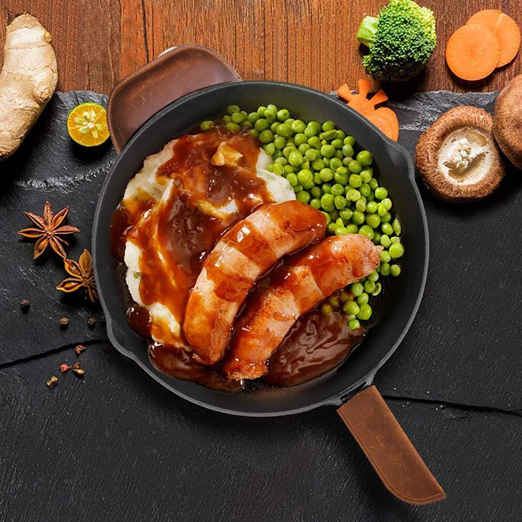 Cubierta de Mango de Hierro Fundido Trumoter de Cuero Genuino