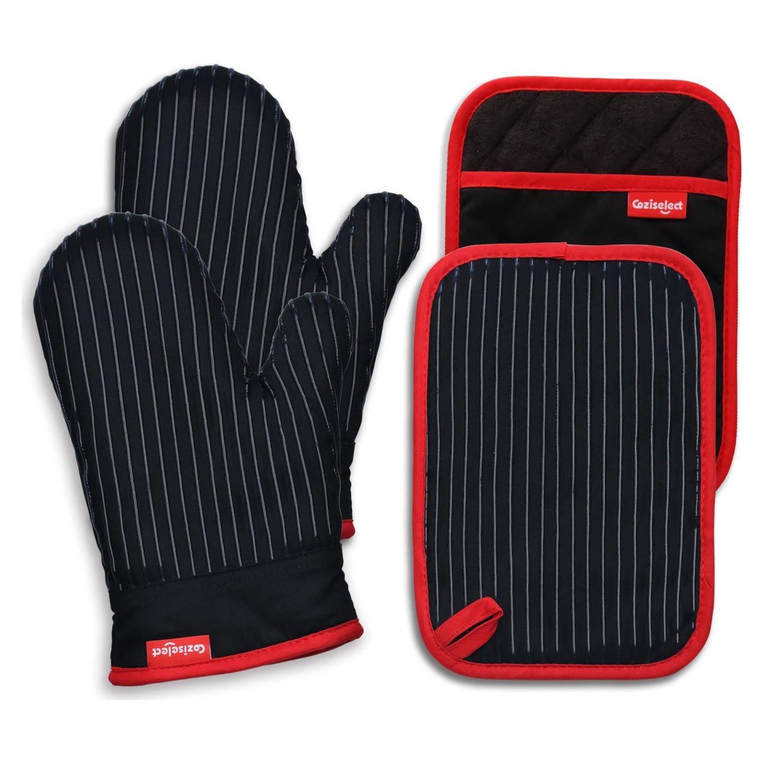 Juego de Manoplas de Horno y Agarraderas Coziselect 4 Piezas