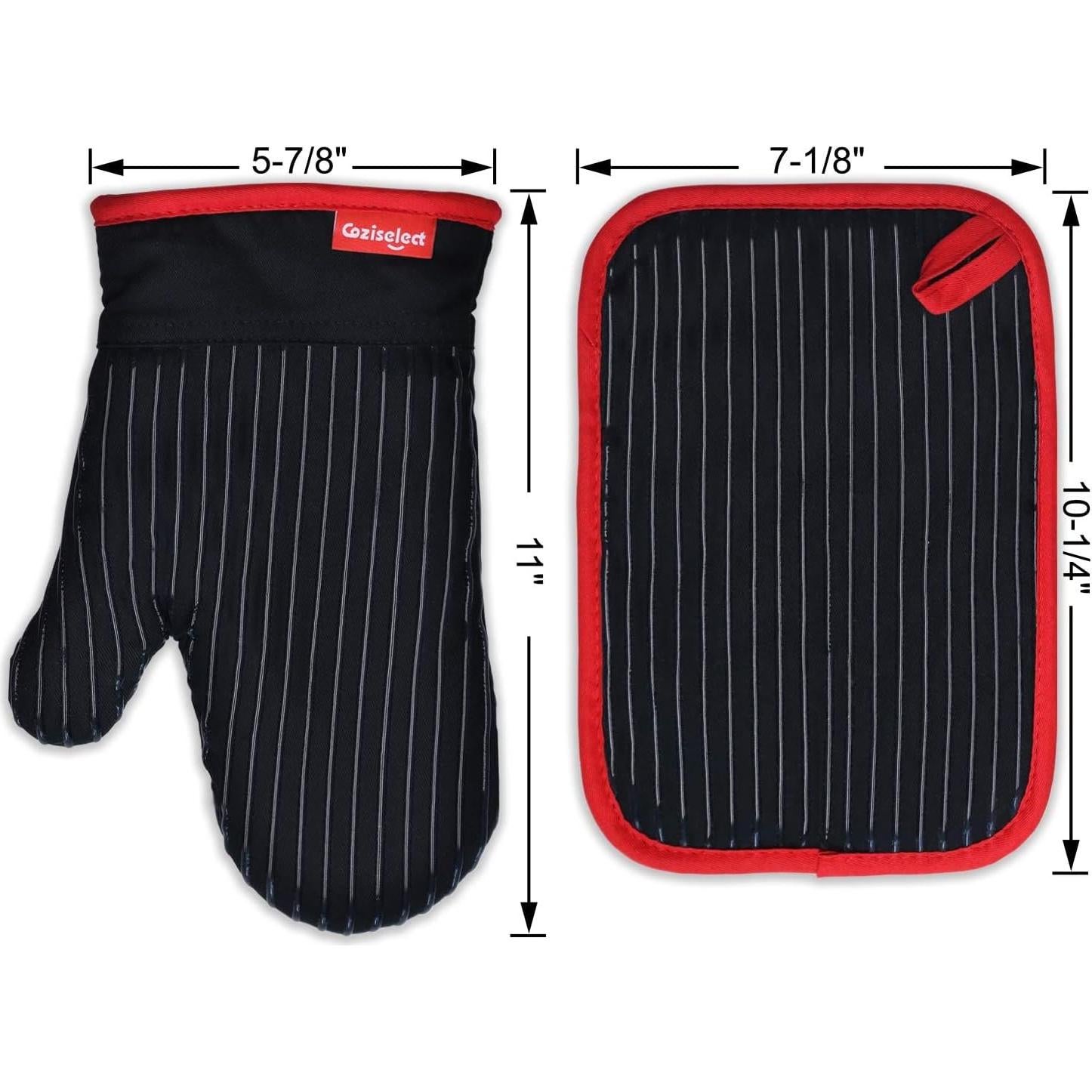 Juego de Manoplas de Horno y Agarraderas Coziselect 4 Piezas