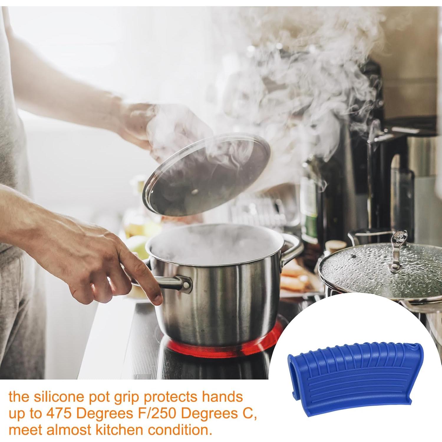 Funda de Mango de Silicona uxcell 8 Piezas Antideslizante Azul