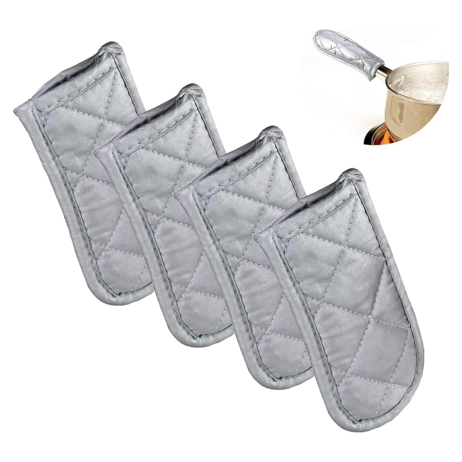 Cubiertas de Mango Calientes Linwnil, 4 Piezas Plata