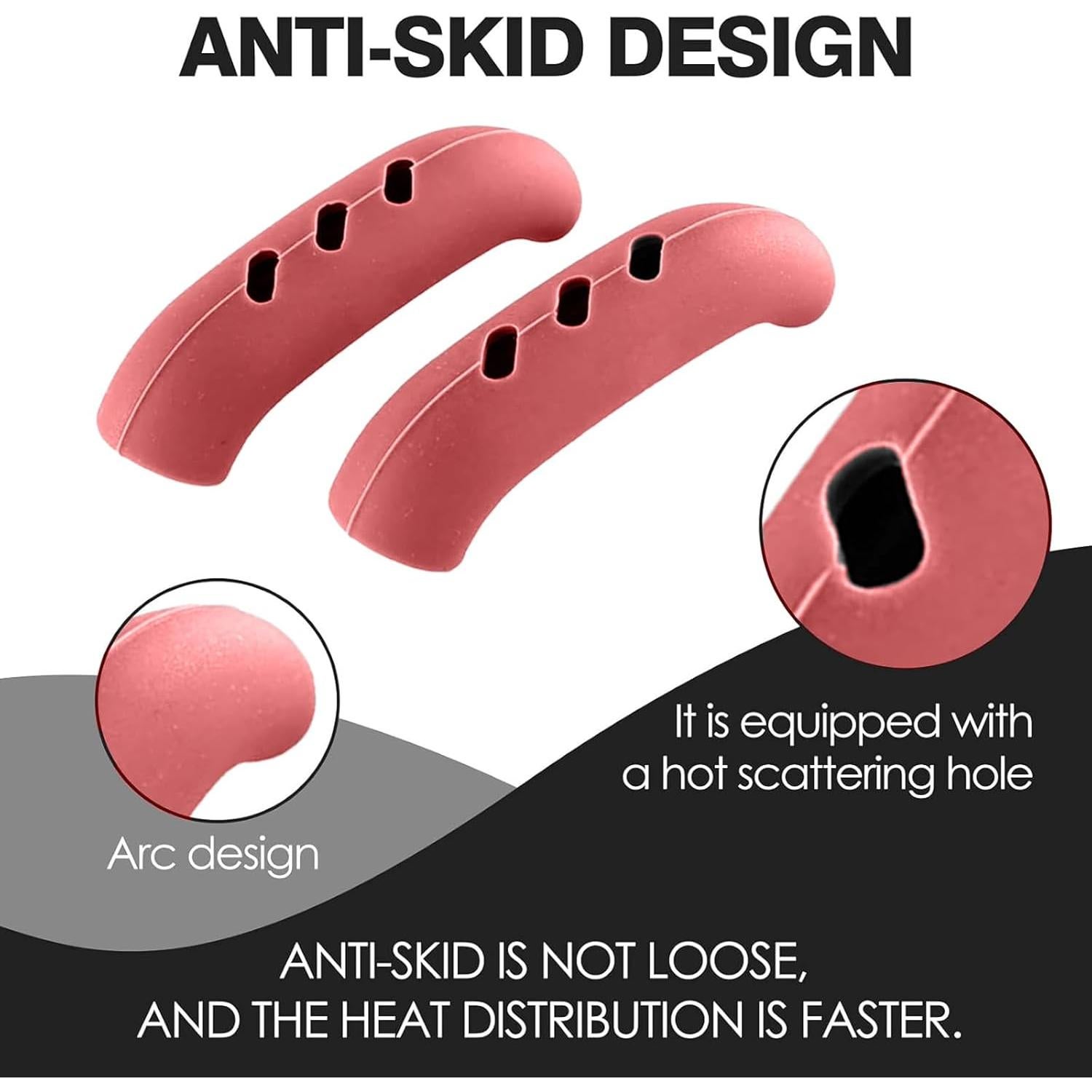 6 Cubiertas de Mango de Olla de Silicona UAIAGM - Rojo