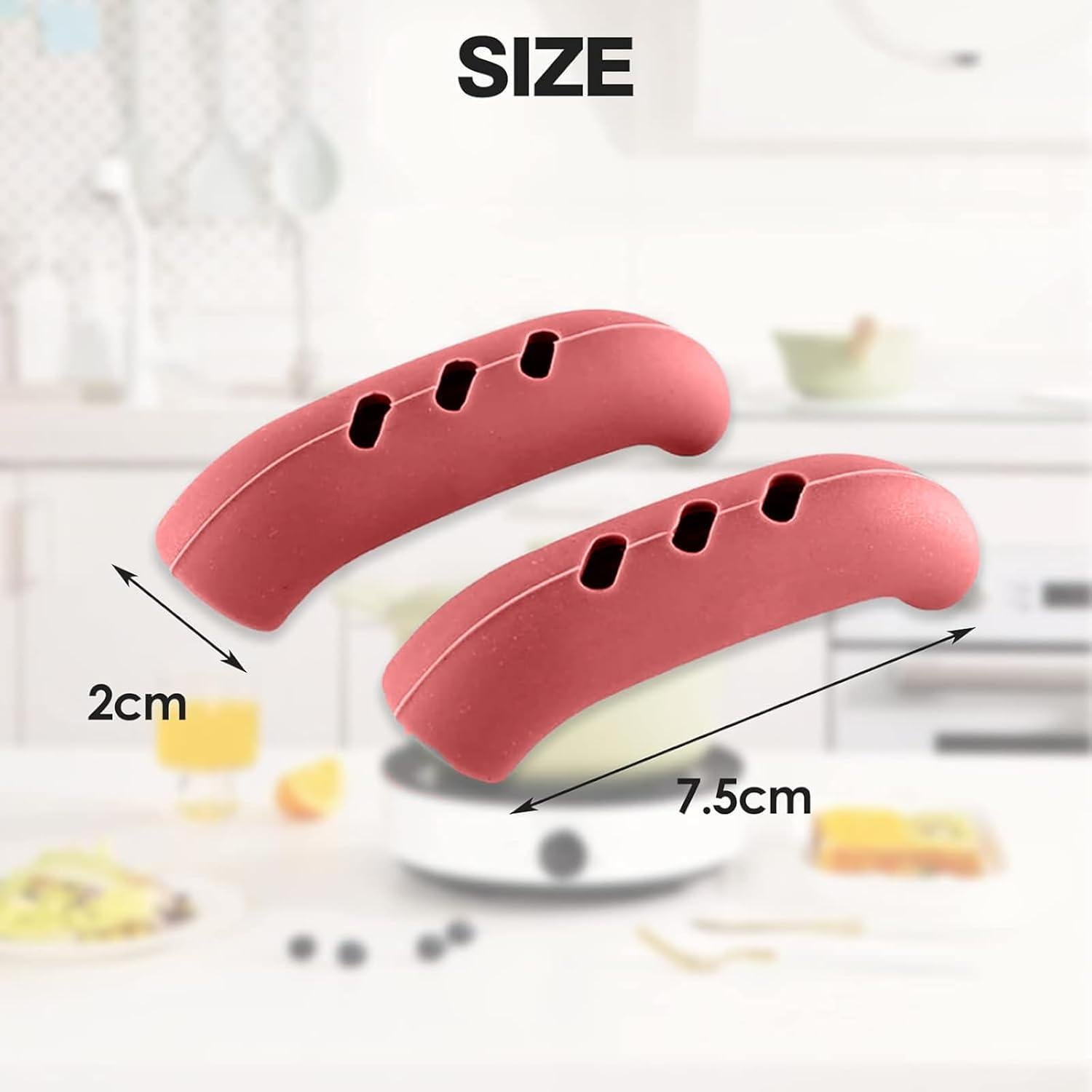 6 Cubiertas de Mango de Olla de Silicona UAIAGM - Rojo