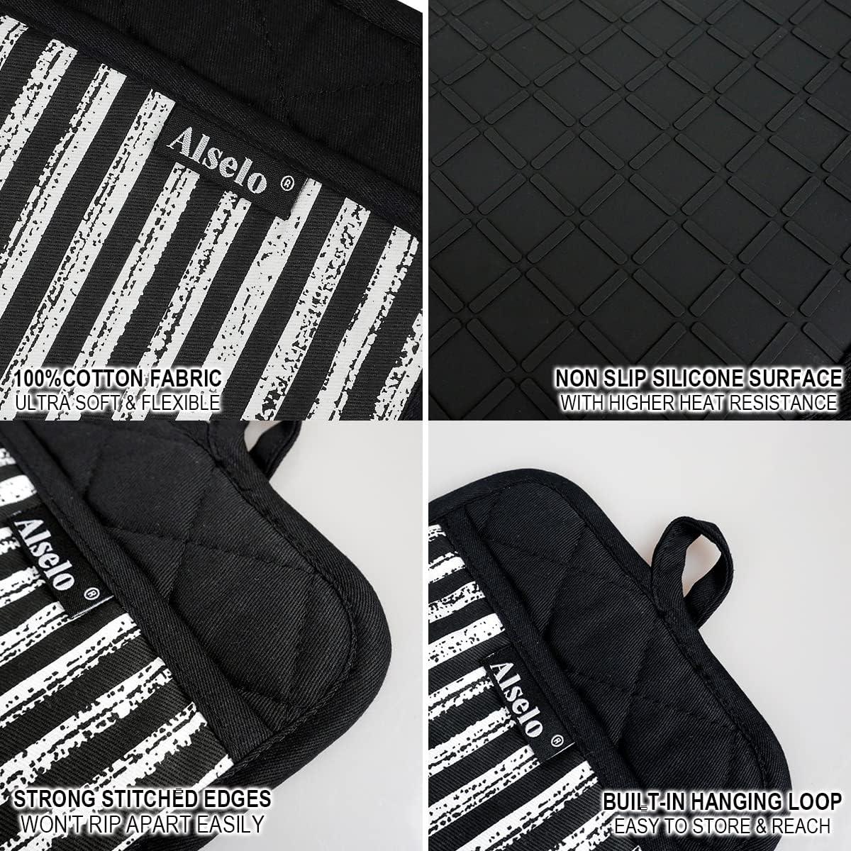 Juego de Agarraderas de Silicona Alselo 3 Piezas Antideslizantes