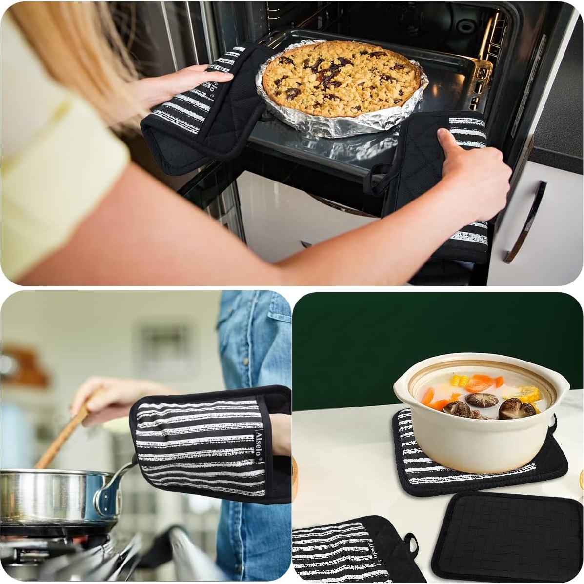 Juego de Agarraderas de Silicona Alselo 3 Piezas Antideslizantes