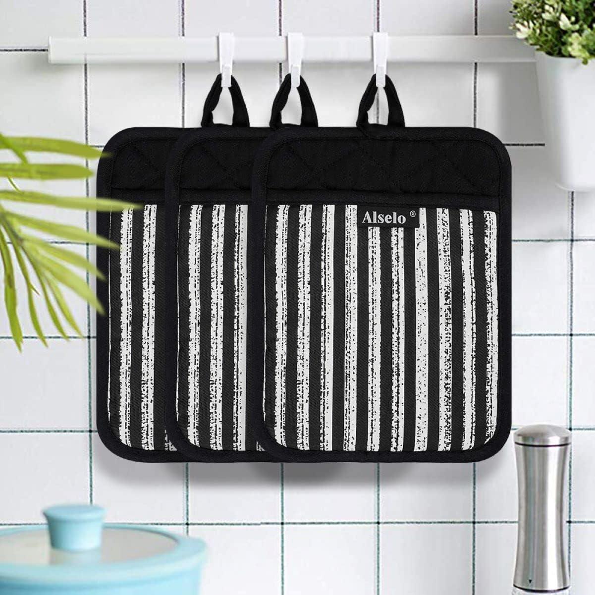 Juego de Agarraderas de Silicona Alselo 3 Piezas Antideslizantes