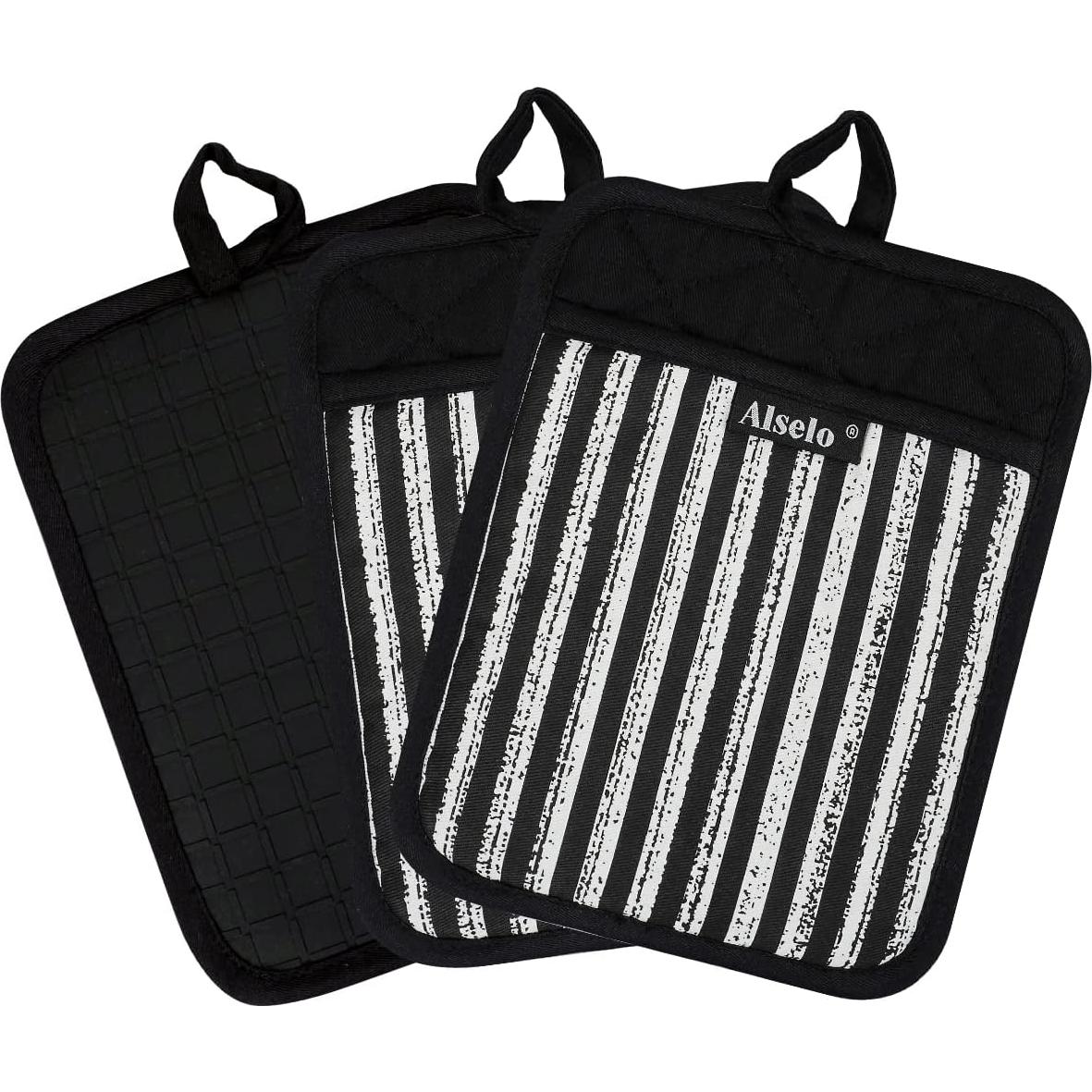 Juego de Agarraderas de Silicona Alselo 3 Piezas Antideslizantes