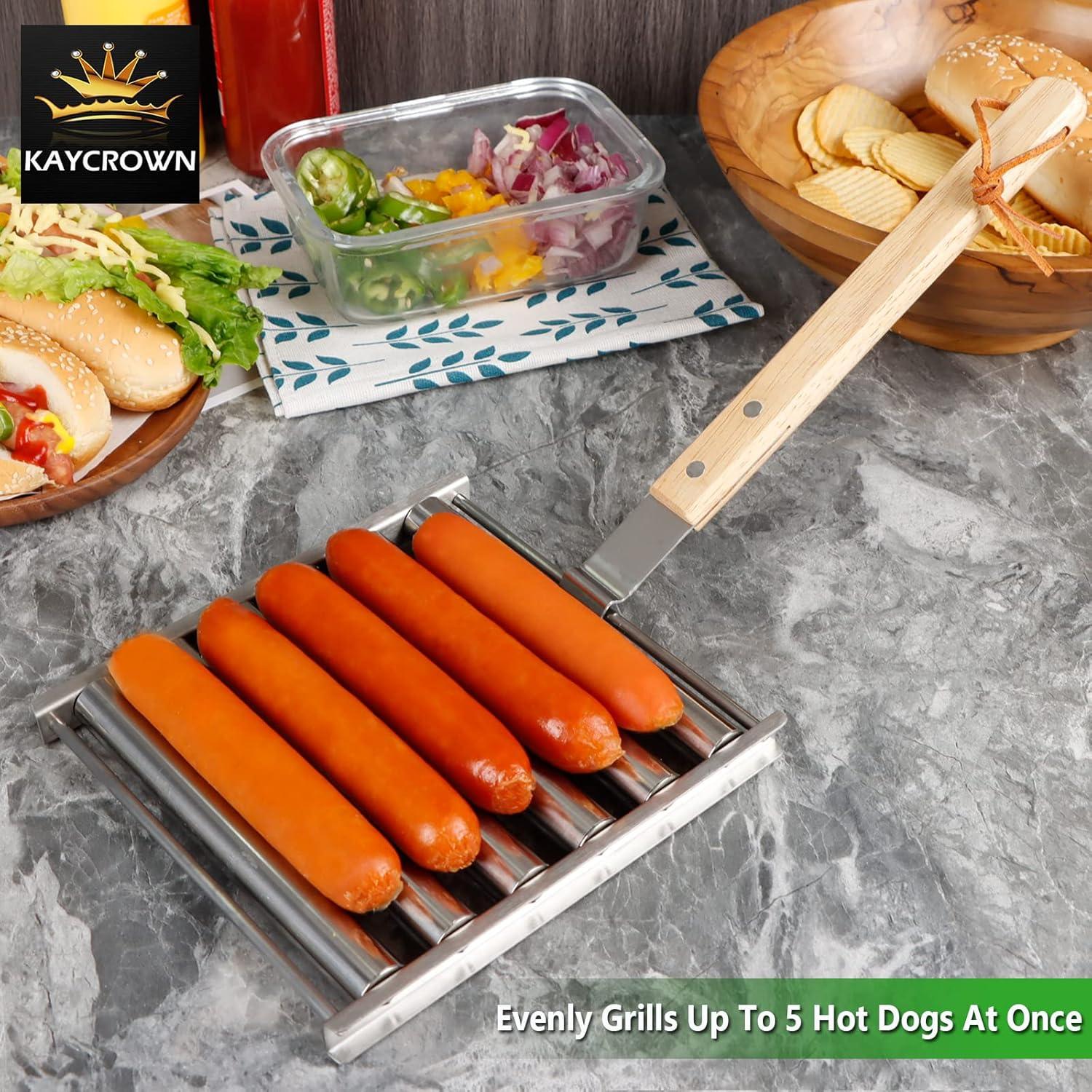 Rodillo de Hot Dog KAYCROWN Acero Inoxidable 5 Salchichas
