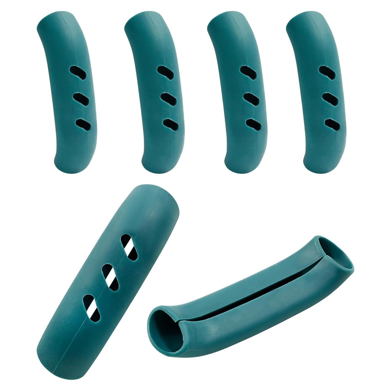 6 Cubiertas de Mango de Silicona Verde Cionyce 7.5 cm Aislamiento Térmico
