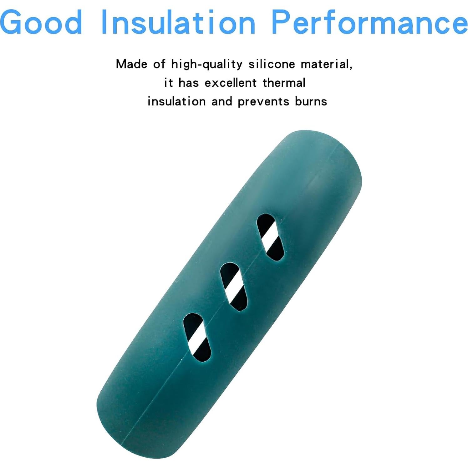 6 Cubiertas de Mango de Silicona Verde Cionyce 7.5 cm Aislamiento Térmico