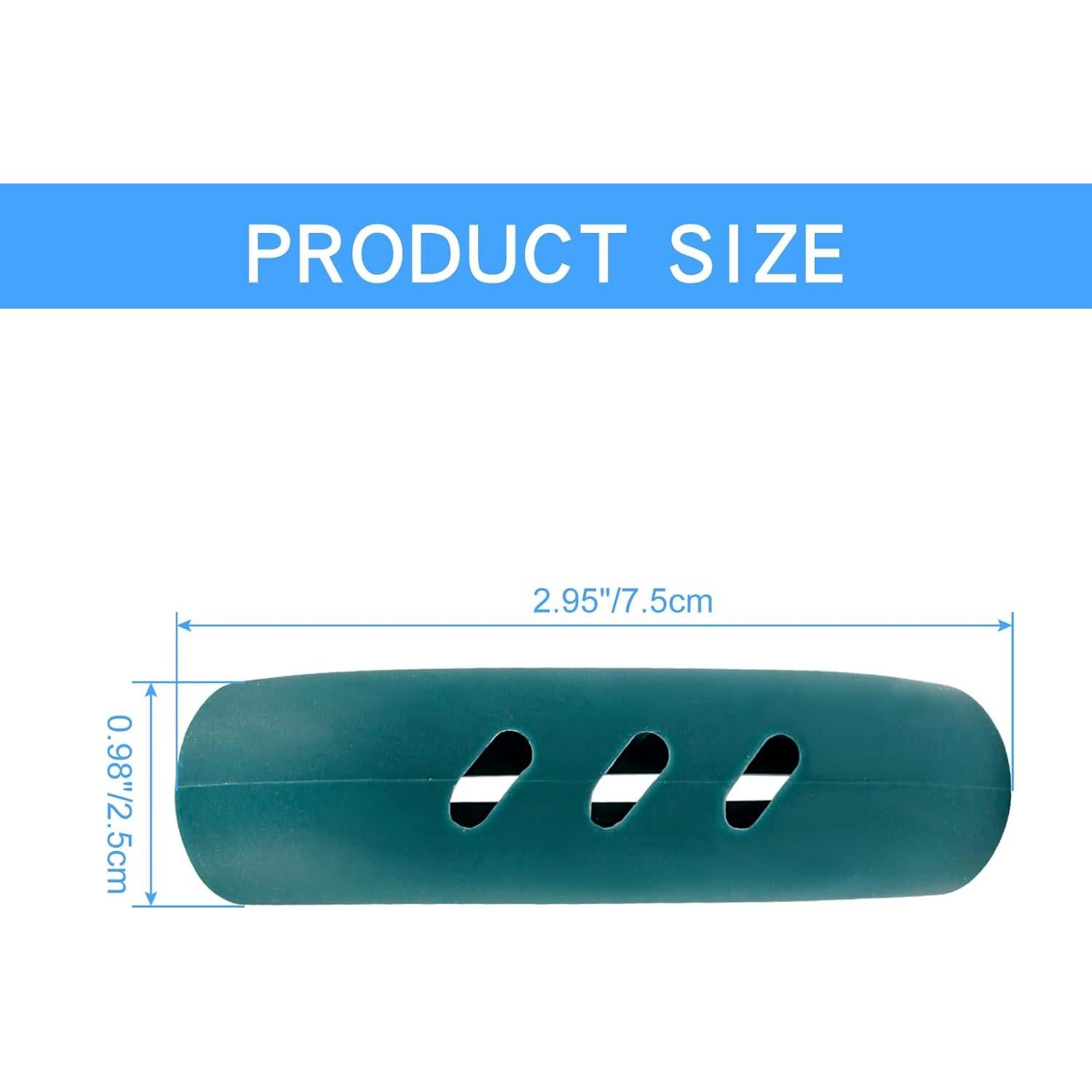 6 Cubiertas de Mango de Silicona Verde Cionyce 7.5 cm Aislamiento Térmico