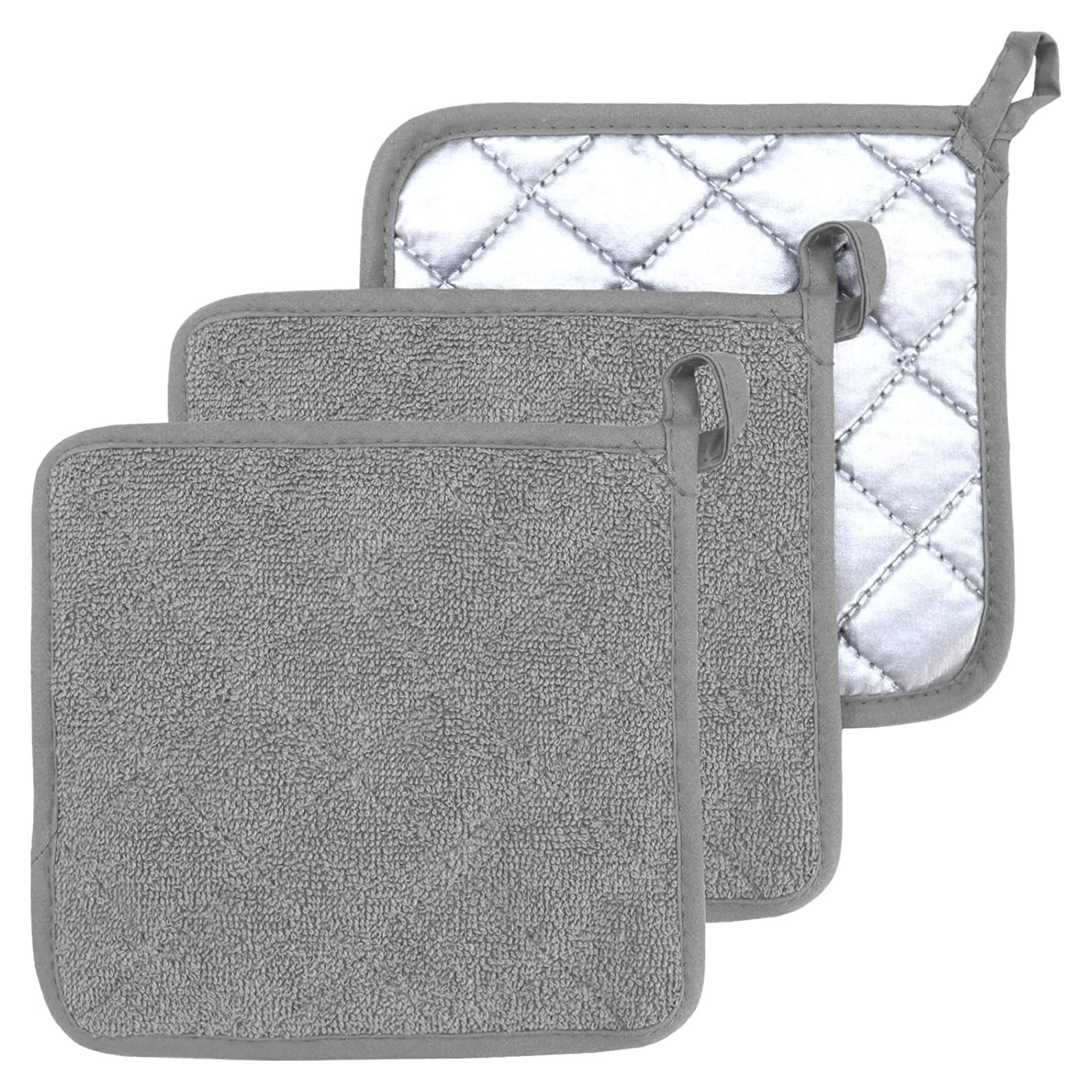 Soporte de Olla de Algodón VEIKERY 7x7 cm Juego de 3 Gris