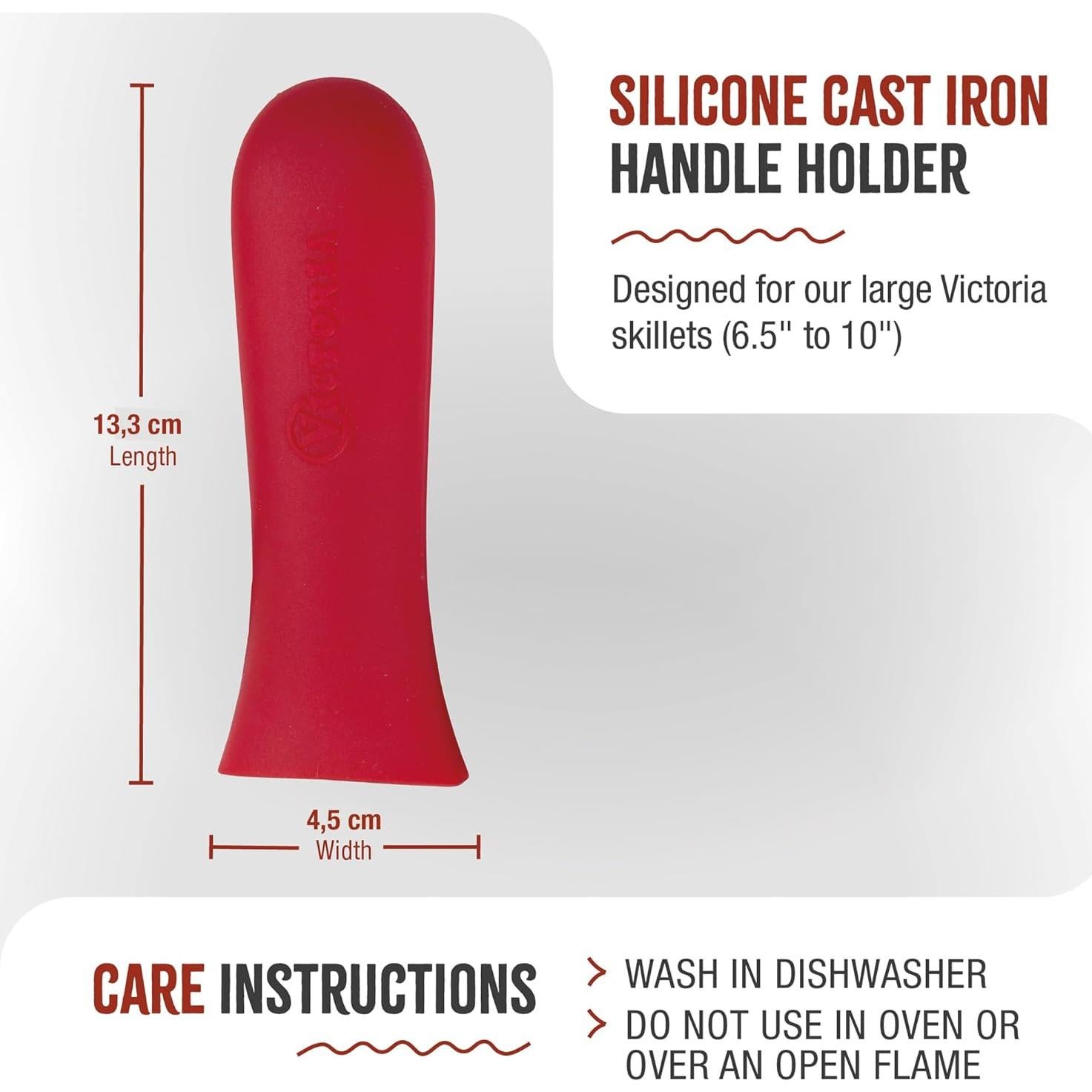 Cubierta de Mango de Silicona Victoria Pequeña Roja para Sartenes