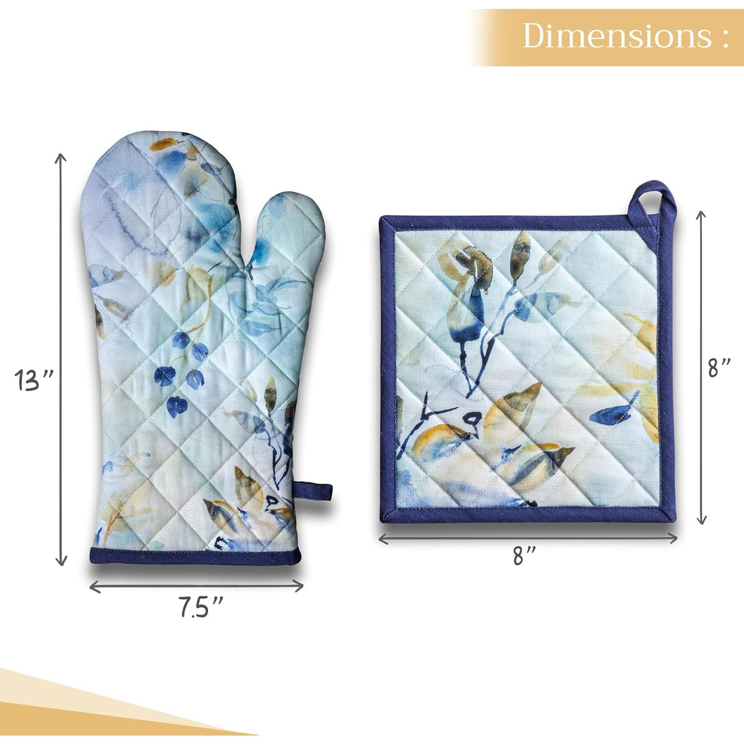 Juego de Manoplas de Horno y Soporte Maison d' Hermine 100% Algodón