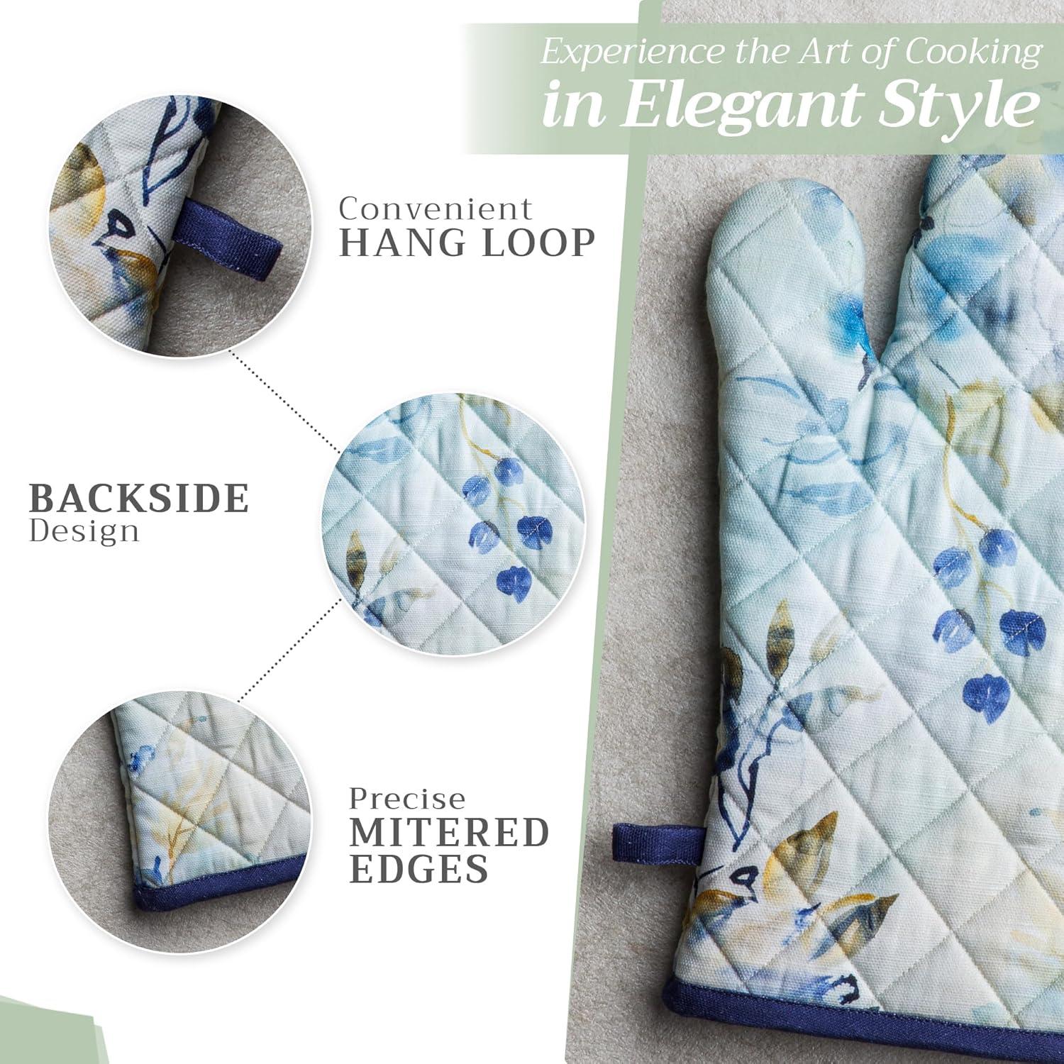 Juego de Manoplas de Horno y Soporte Maison d' Hermine 100% Algodón