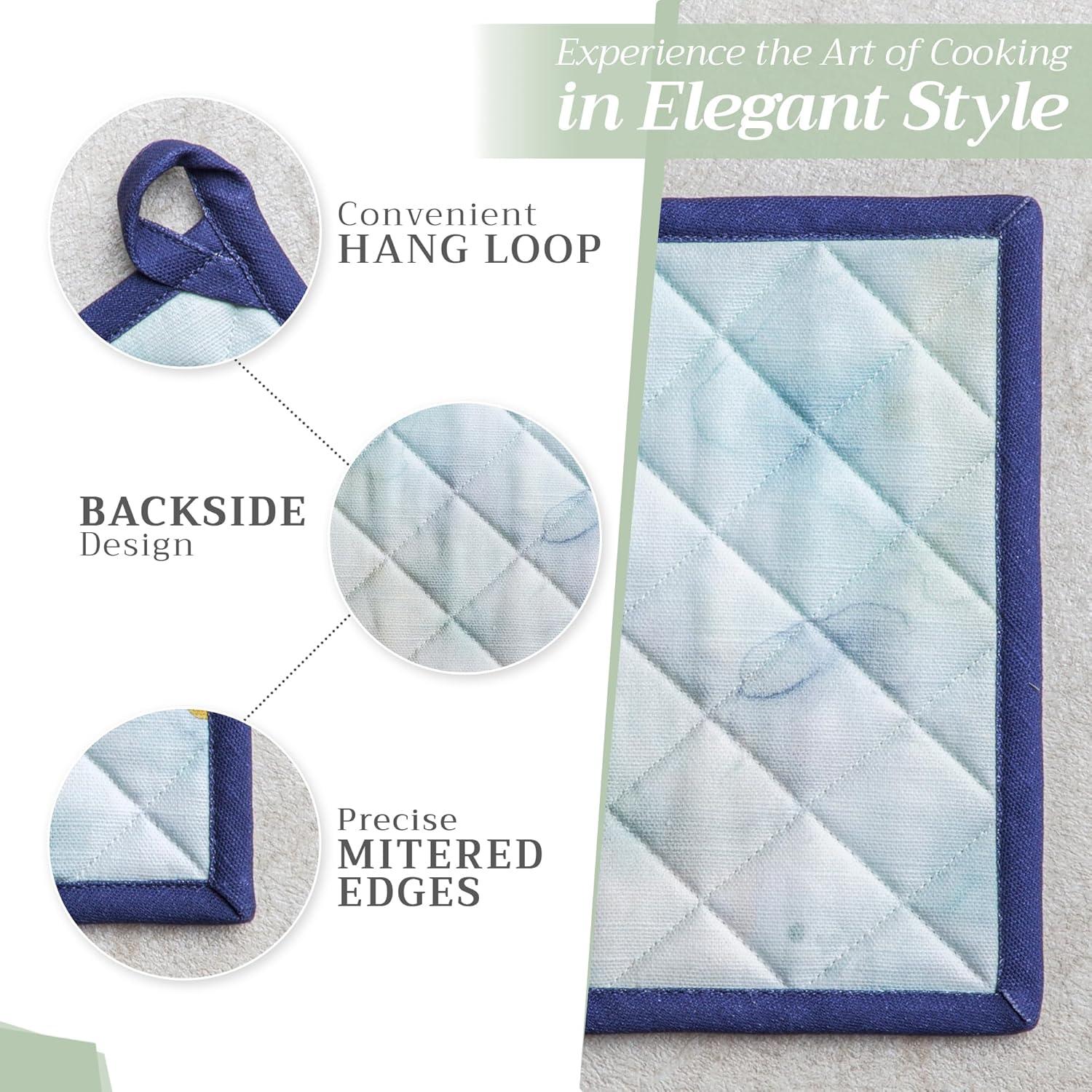 Juego de Manoplas de Horno y Soporte Maison d' Hermine 100% Algodón