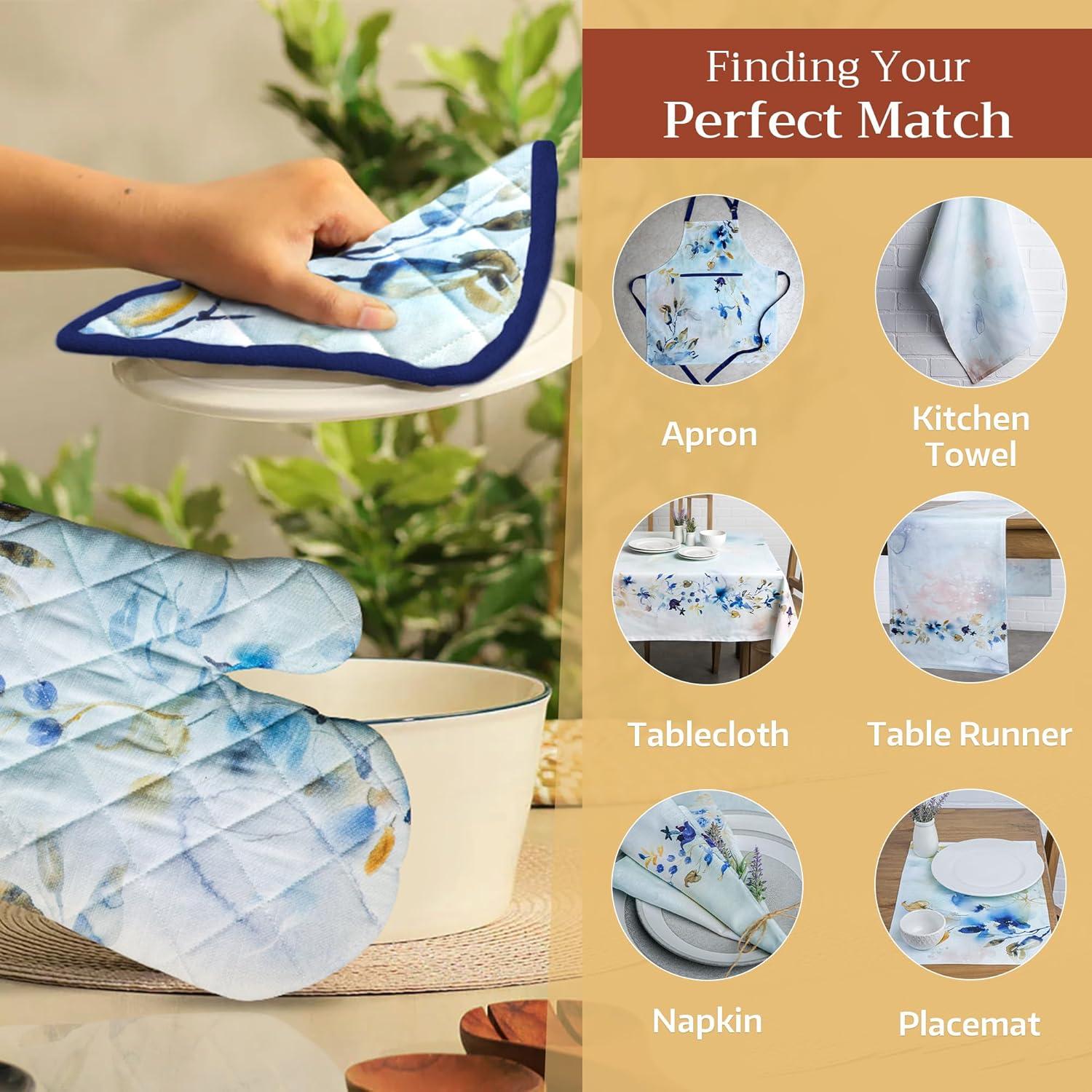 Juego de Manoplas de Horno y Soporte Maison d' Hermine 100% Algodón