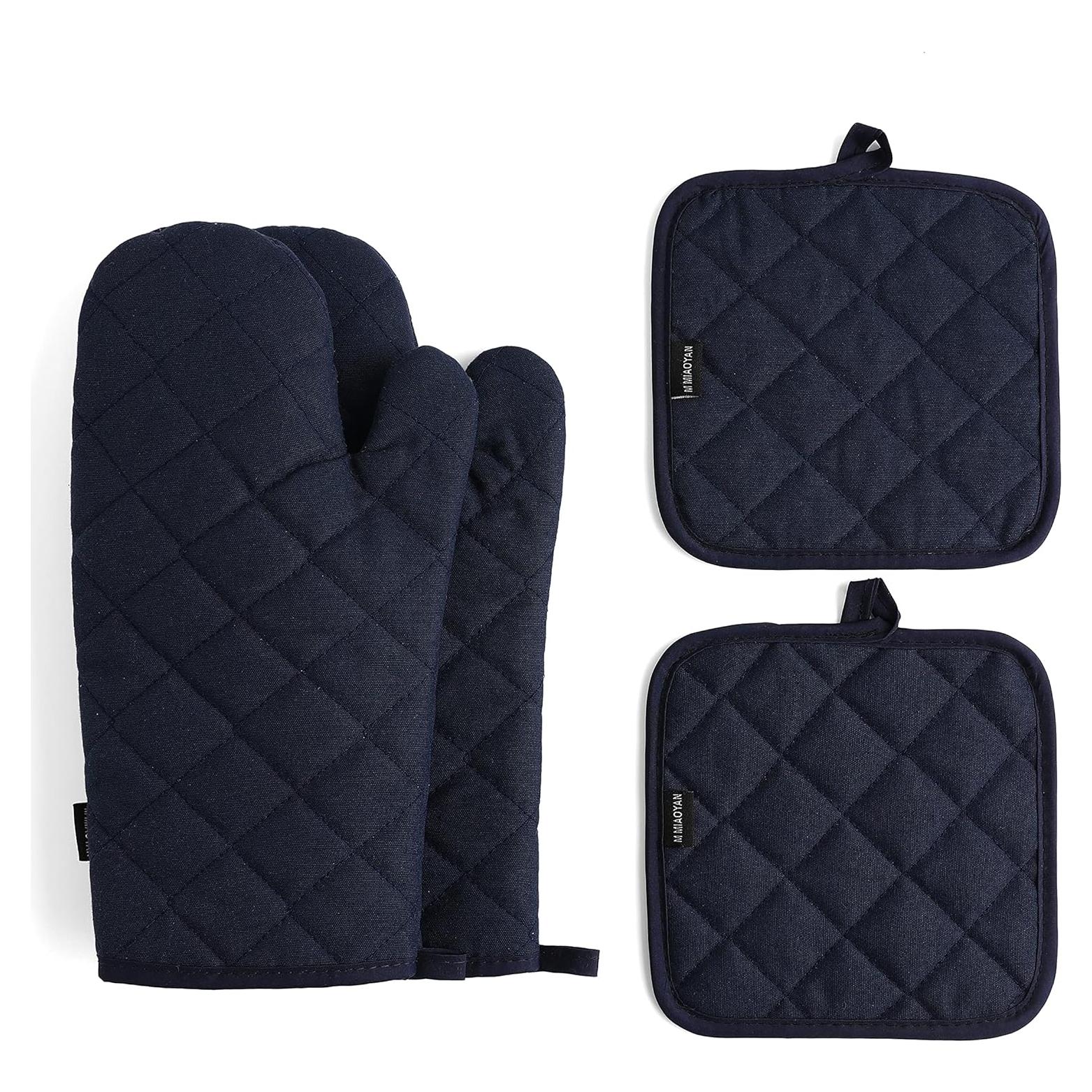 Set de Guantes de Horno y Agarraderas M MIAOYAN 4 Piezas