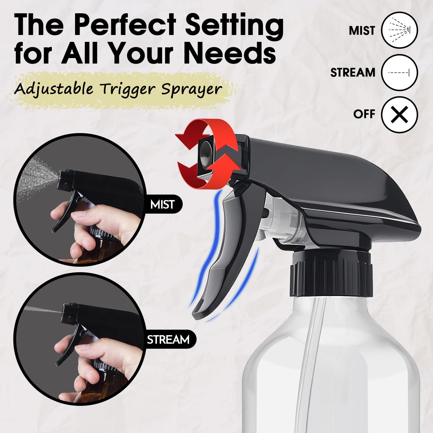 Botellas de Spray de Plástico AMORIX 2 Pzs 300 ml Ajustable