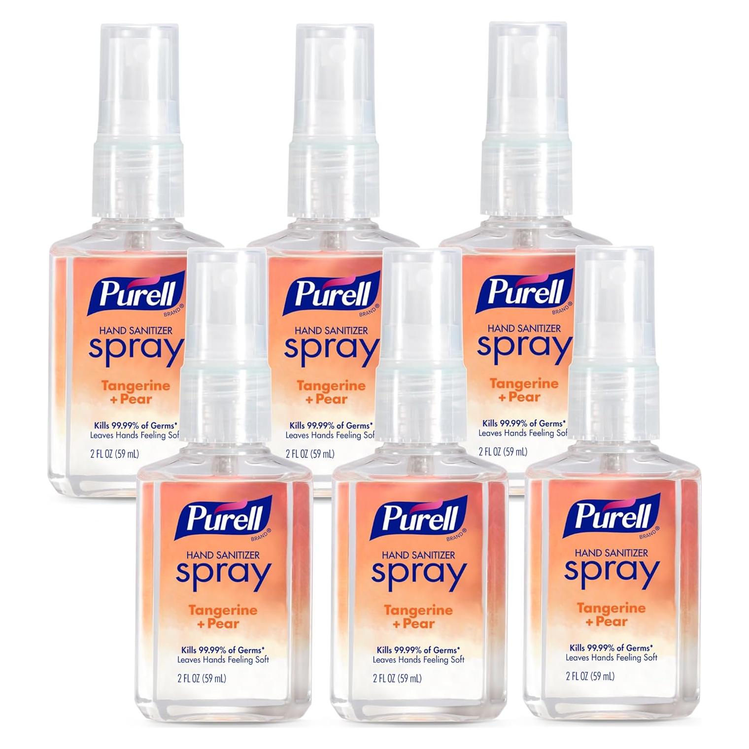 Spray Desinfectante de Manos PURELL 2 oz Aroma Mandarina Pera - Paquete de 6