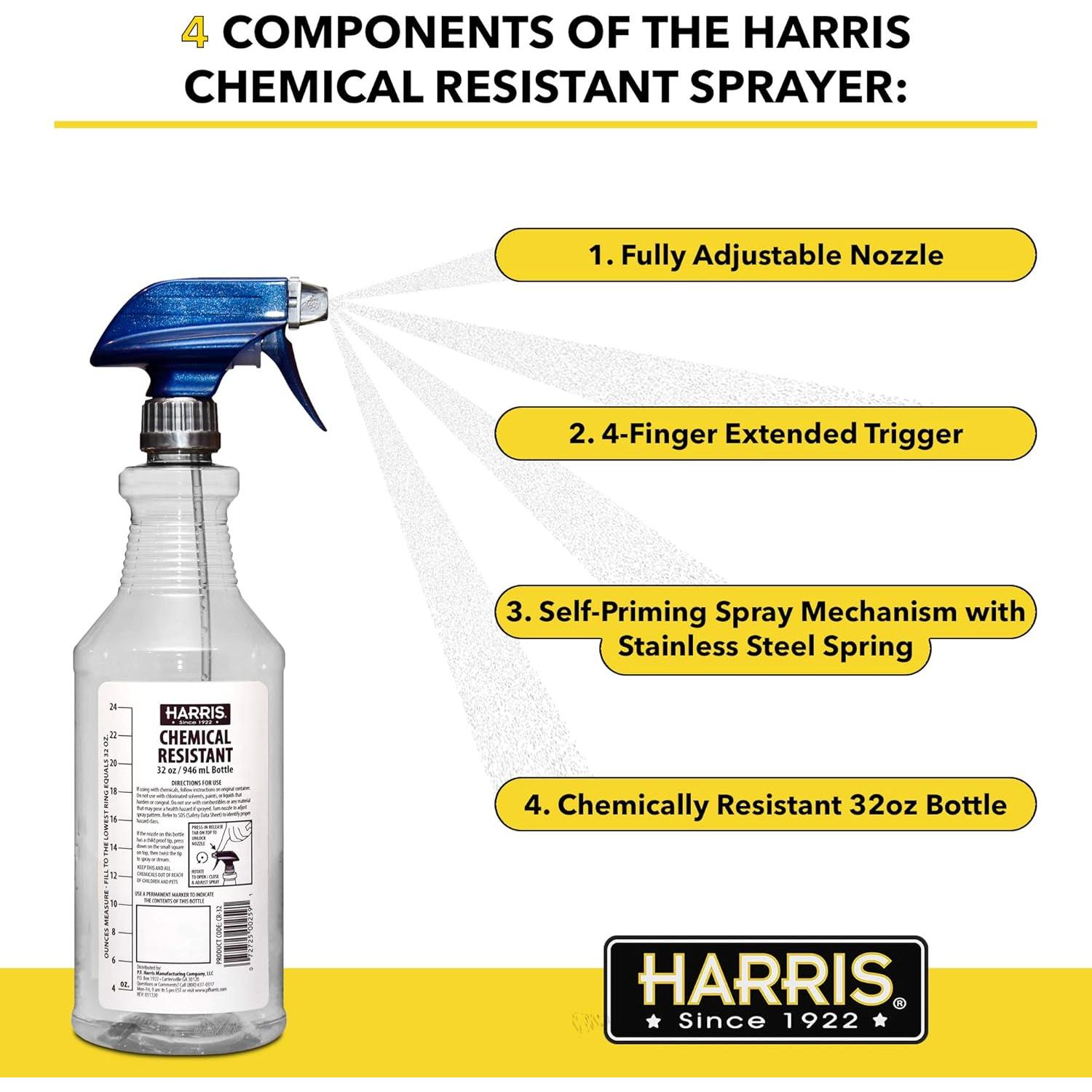 Botellas de Spray HARRIS 32oz Resistentes a Químicos - Paquete de 3