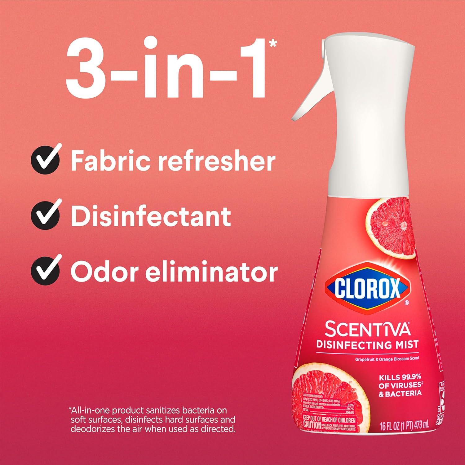 Clorox Scentiva Mist Desinfectante 1 Spray y 1 Recarga 473 ml